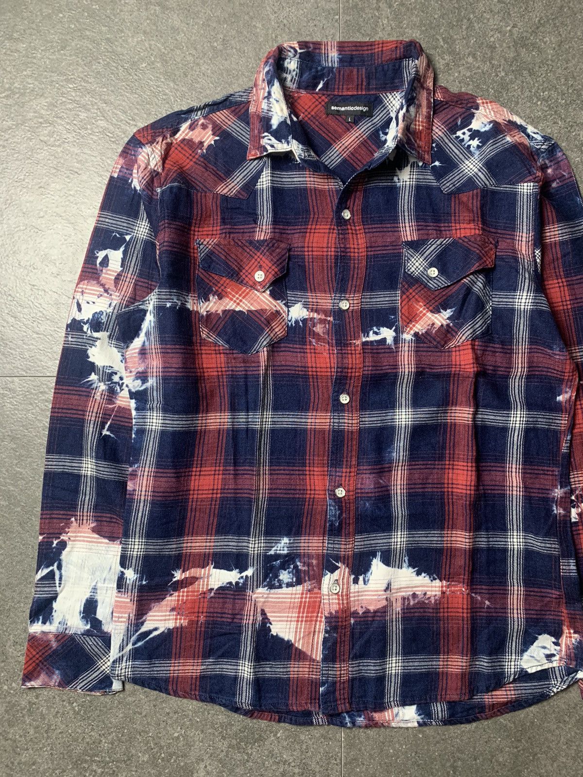 semanticdesign 2000s Semantic Design Bleached Plaid Shirt Size US M / EU 48-50 / 2 - 2 Thumbnail