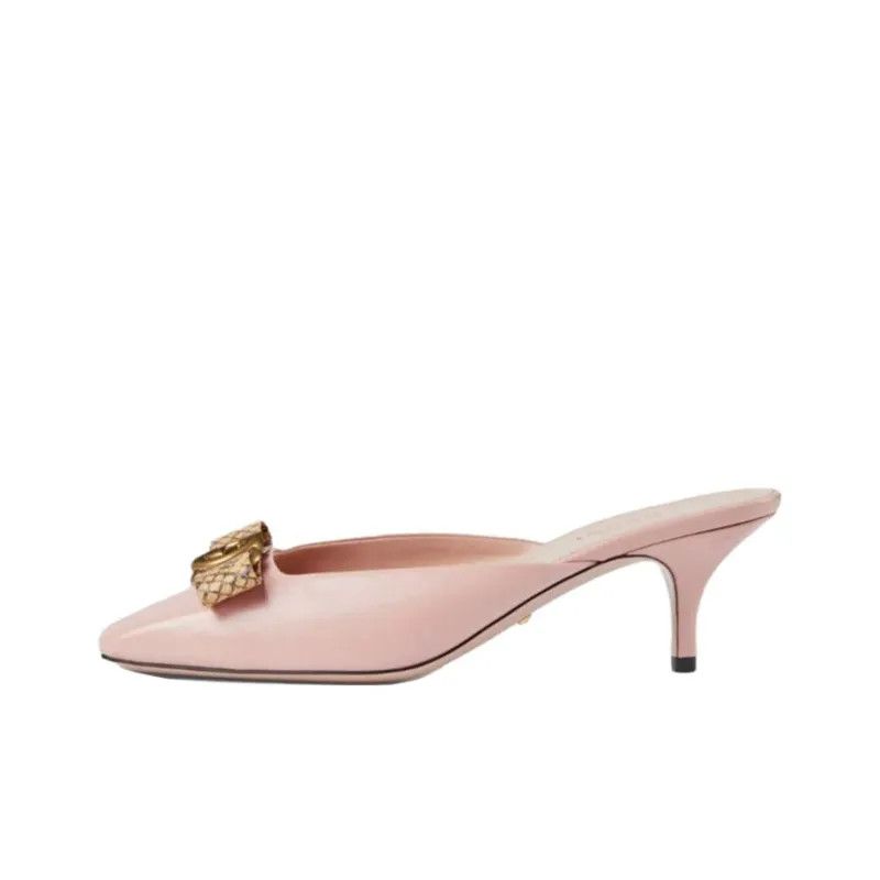 Gucci o1s1wg110425 Women's Interlocking G Mules in Pink Size US 5 / IT 35 - 1 Thumbnail