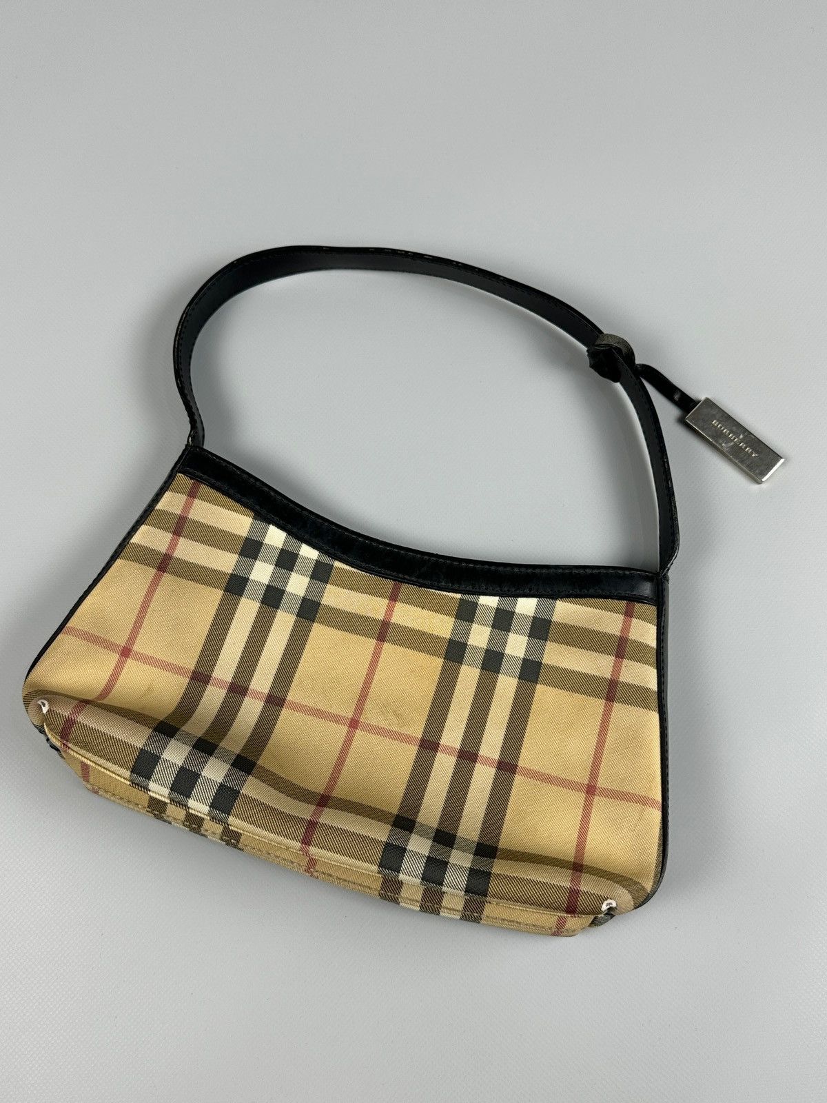 Vintage Burberry London Nova Check Baguette Shoulder Bag