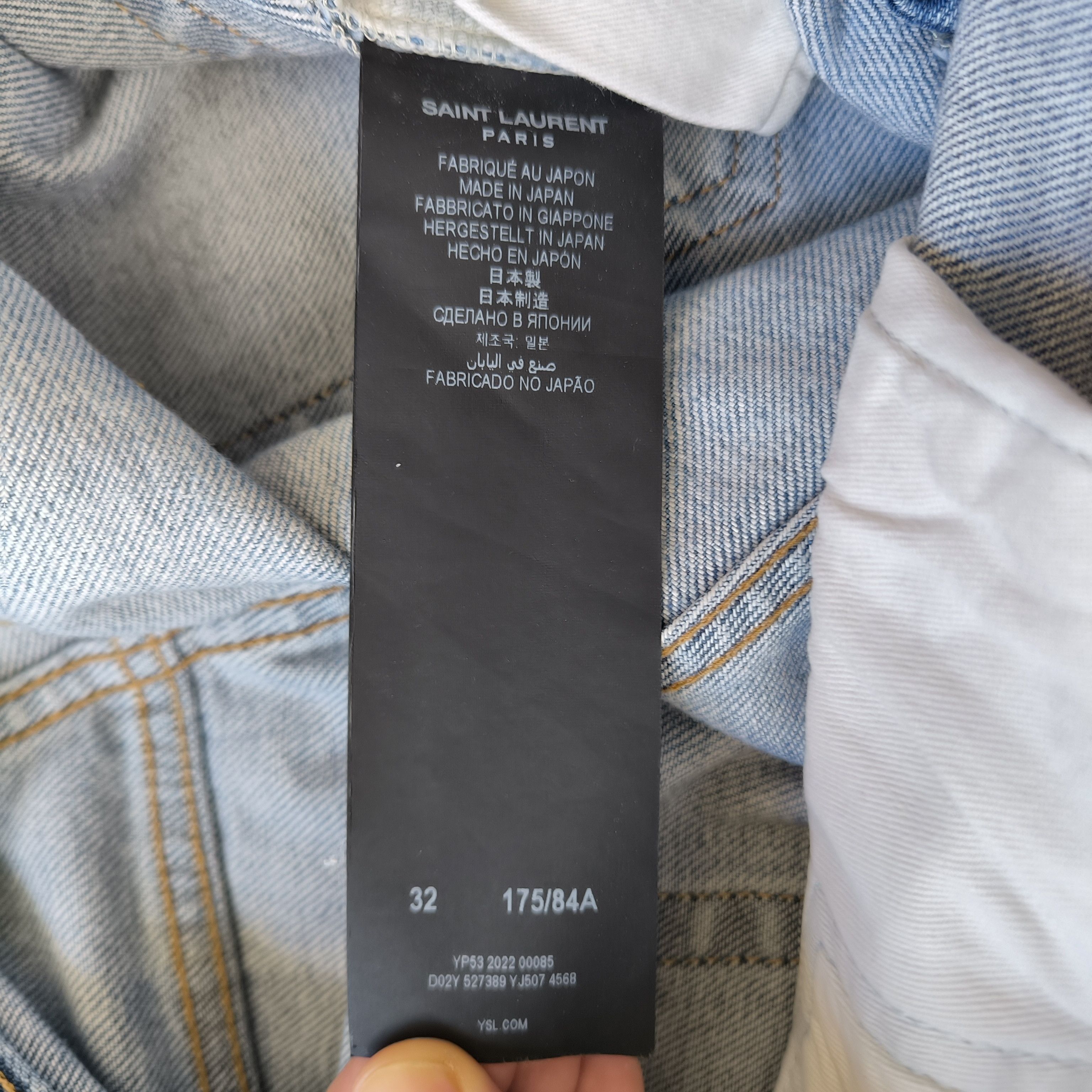 Saint Laurent Paris Saint Laurent Light Wash Distressed Jeans Made in Japan Size US 32 / EU 48 - 9 Thumbnail