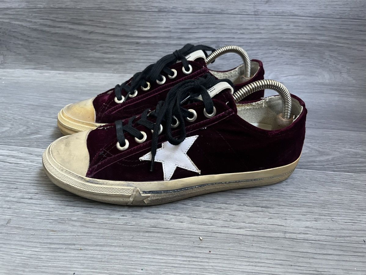 Golden Goose Golden star v-star velvet low top sneakers sz 39 Size US 9 / IT 39 - 5 Thumbnail