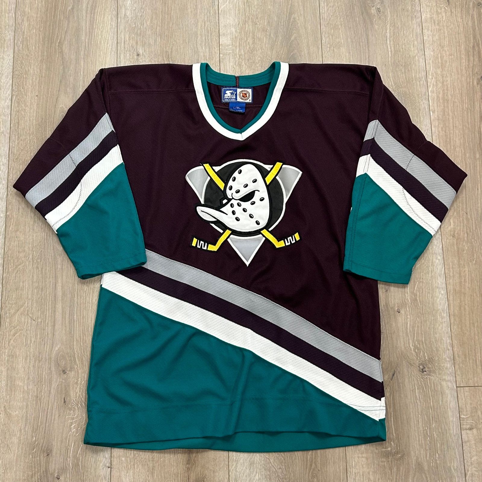 Vintage Starter Anaheim Mighty Ducks Hockey Jersey Size L/XL