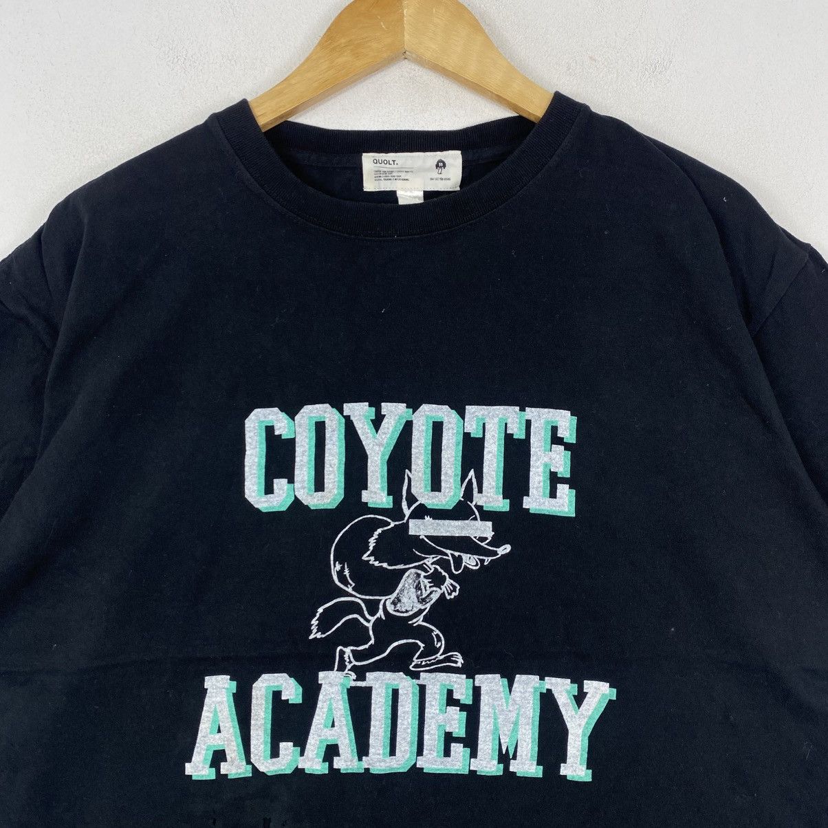 Japanese Brand QUOLT Japan Distressed Coyote Academy Tee Black L Size US L / EU 52-54 / 3 - 4 Thumbnail