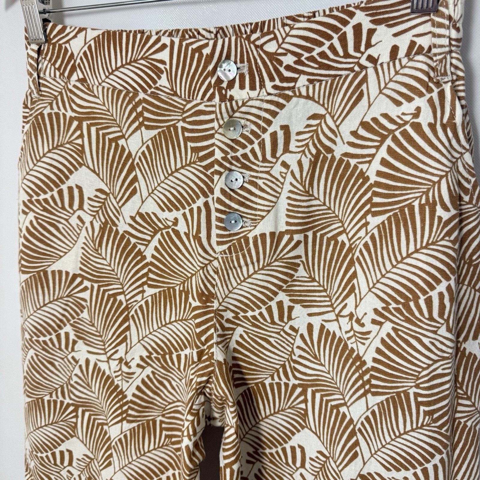 Other Marc New York Wide Leg Linen Pants Tropical Coconutgirl Size 28" / US 6 / IT 42 - 4 Thumbnail