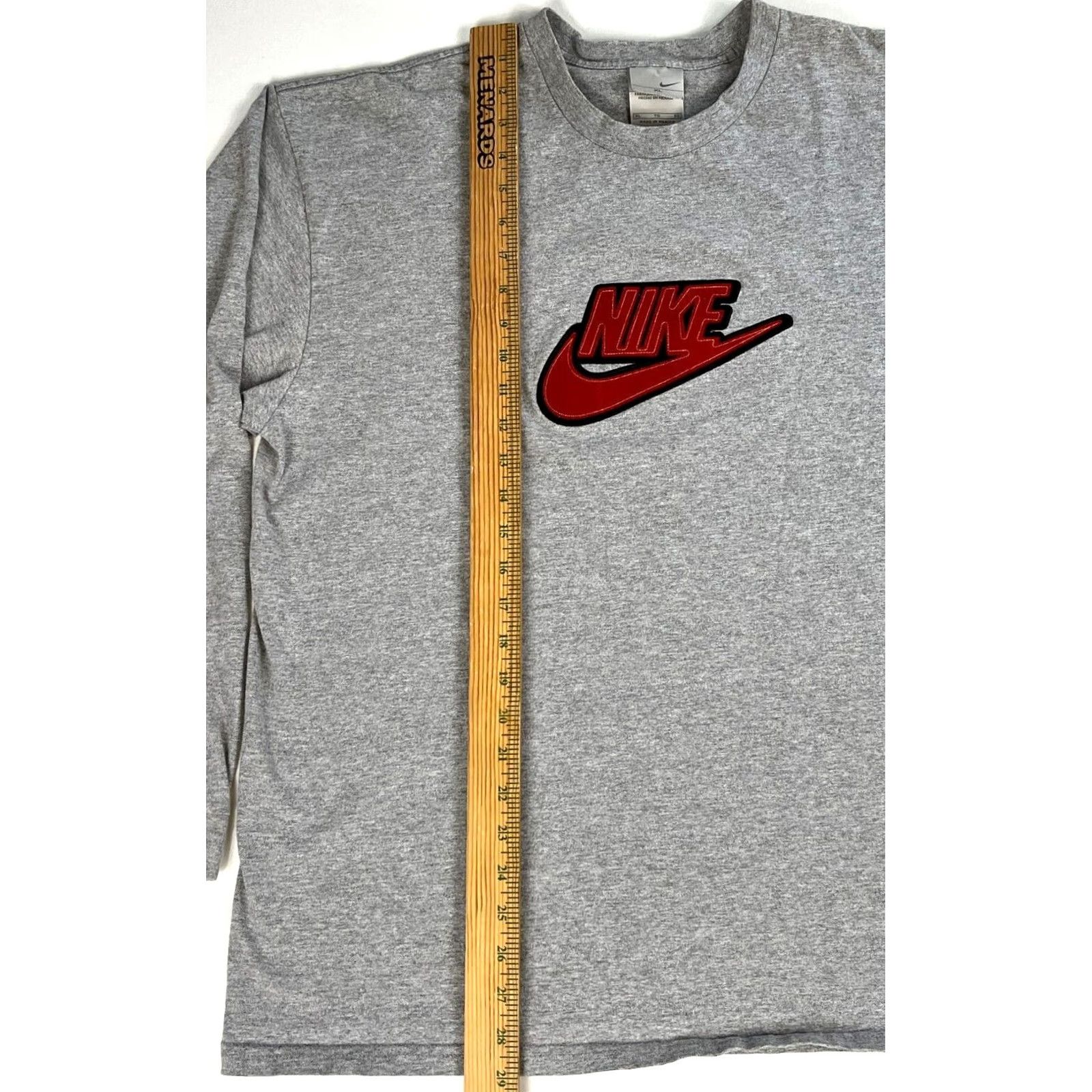 Nike Nike Men's Vintage Long Sleeve T-Shirt Center Swoosh XL Gray Size US XL / EU 56 / 4 - 7 Thumbnail