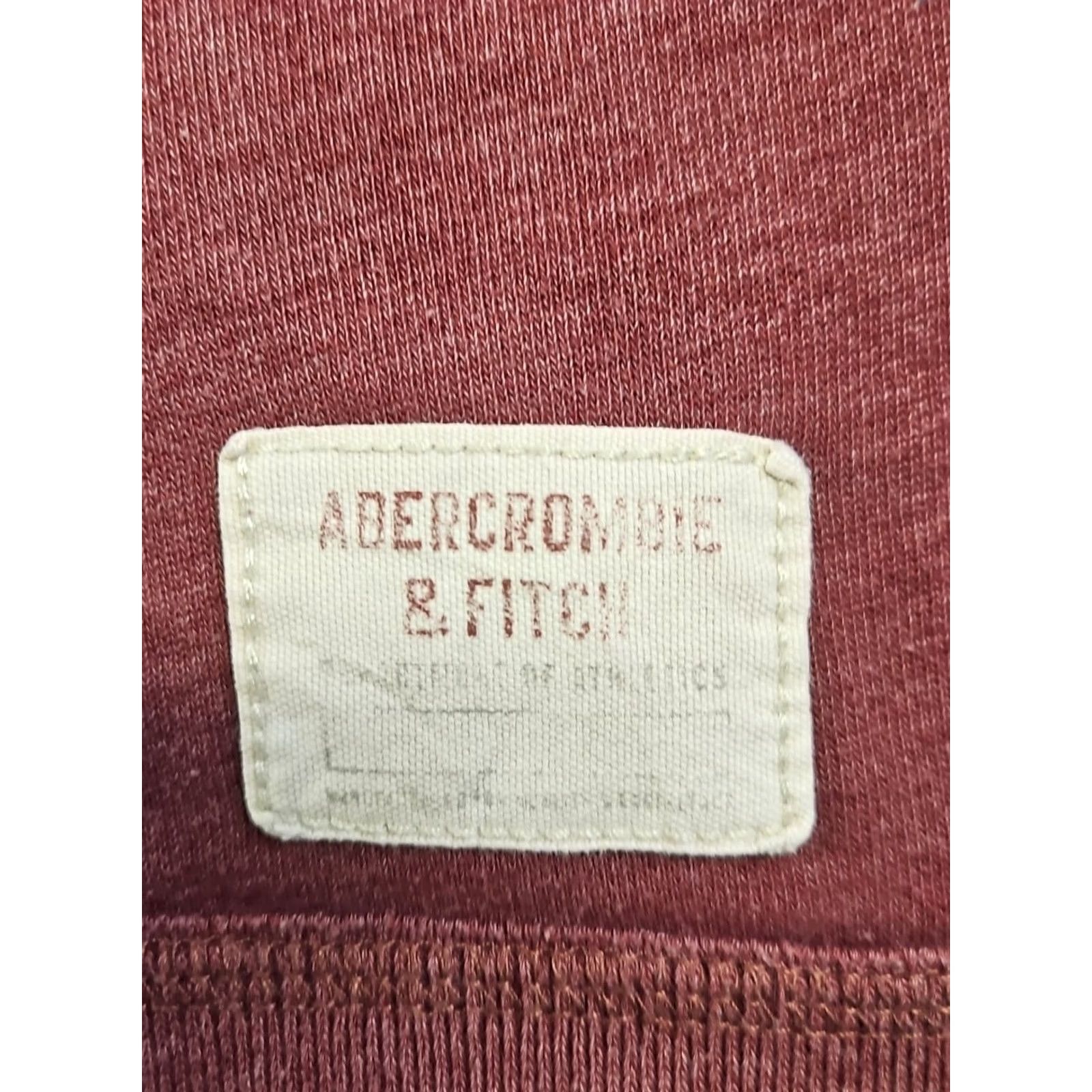 Abercrombie & Fitch Abercrombie & Fitch Sweatshirt XXL Muscle Crew Neck Burgundy NY Athletics Distressed Graphic Print Men Size US XXL / EU 58 / 5 - 6 Thumbnail