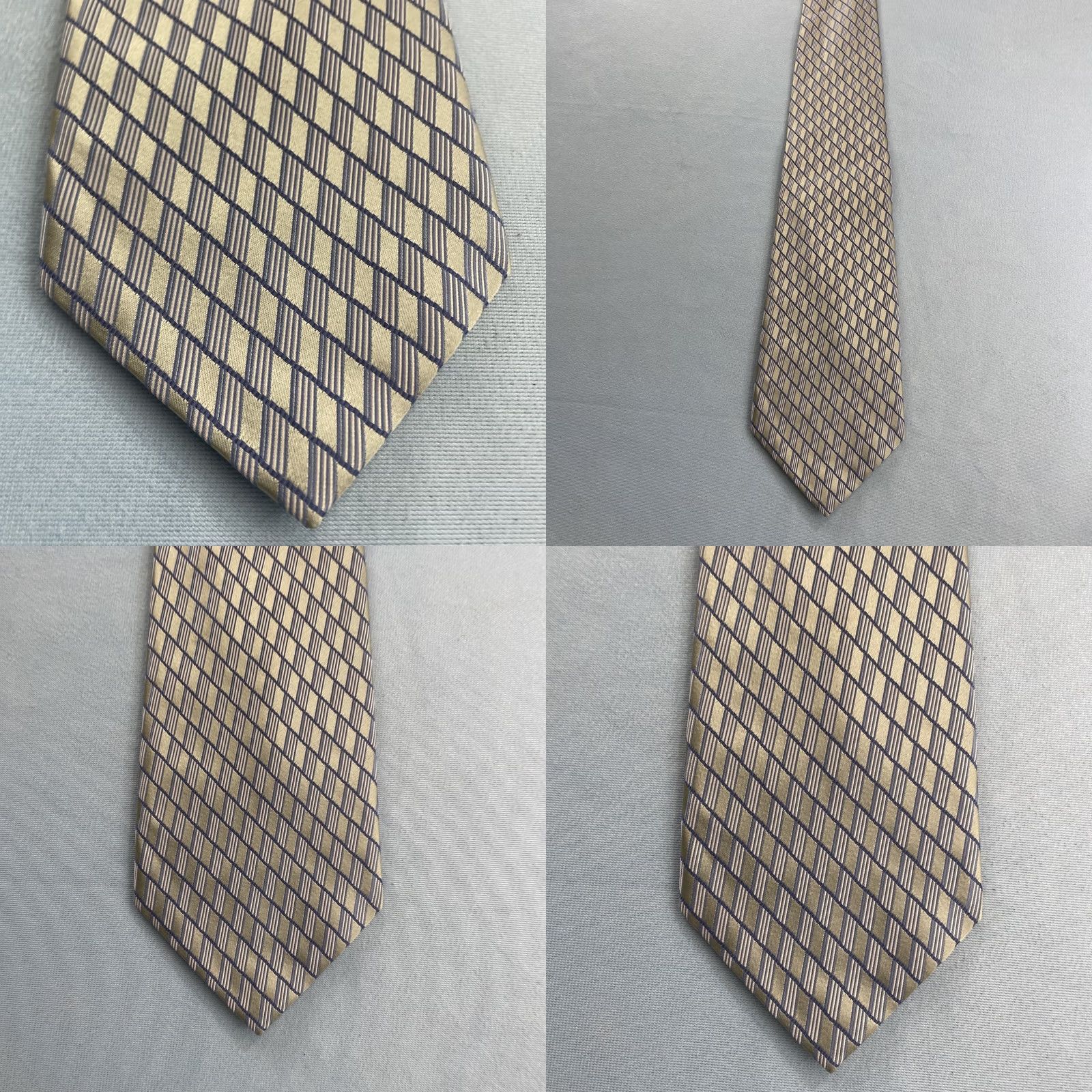 Vintage VINTAGE Jones New York Silk Tie Wove Necktie Plaid Green Gray Exec Capsule 4x56 Capsule Wide Necktie Size ONE SIZE - 9 Thumbnail
