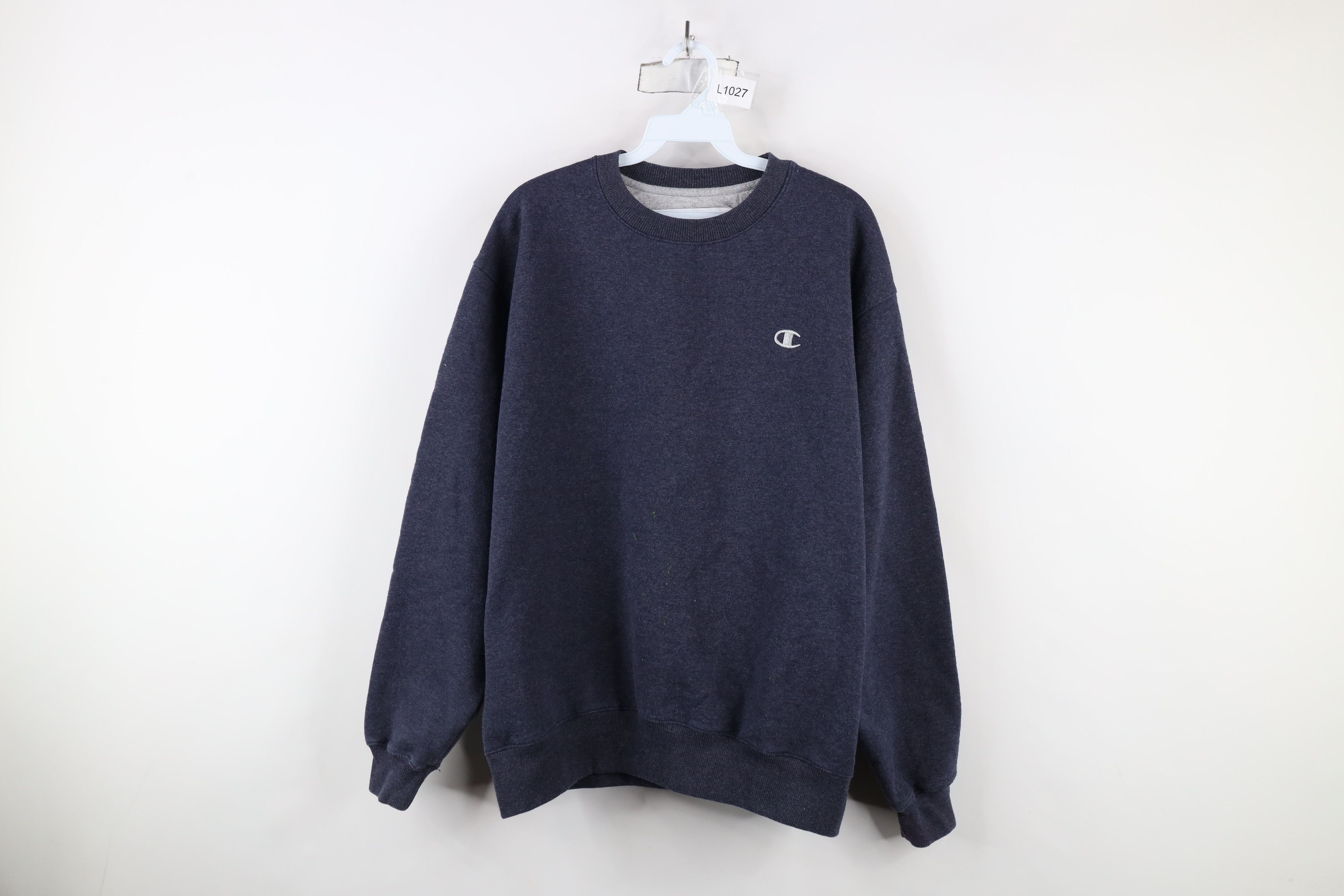 Champion × Vintage Vintage Champion Classic Logo Crewneck Sweatshirt Blue Size US L / EU 52-54 / 3 - 1 Thumbnail