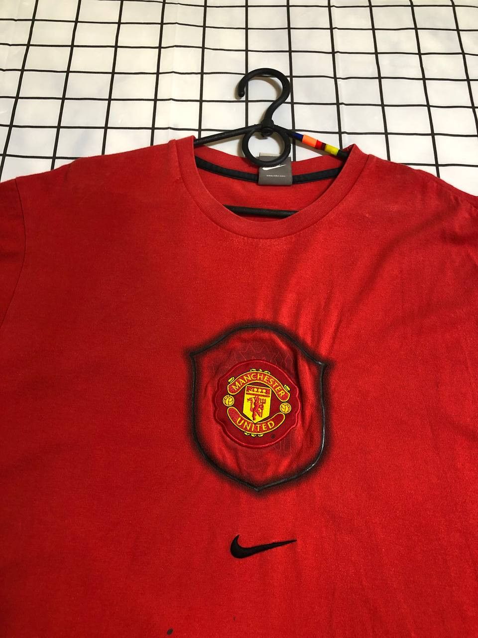 Nike Vintage Manchester United Nike Centre Logo Swoosh T-Shirt Size US XL / EU 56 / 4 - 2 Thumbnail
