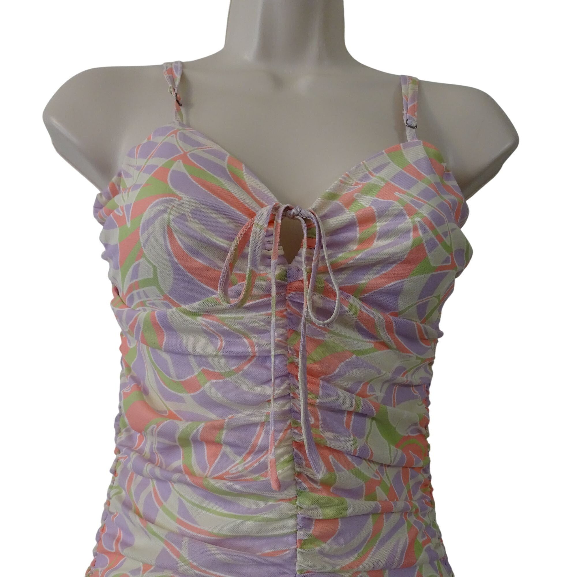 BP. BP. Ruched Bodycon Mini Dress Multicolor Pastel Size XS Size XS / US 0-2 / IT 36-38 - 3 Thumbnail