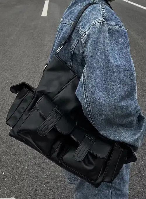 Leather × Vintage Fashion y2k faux leather messenger shoulder bag Size ONE SIZE - 5 Thumbnail