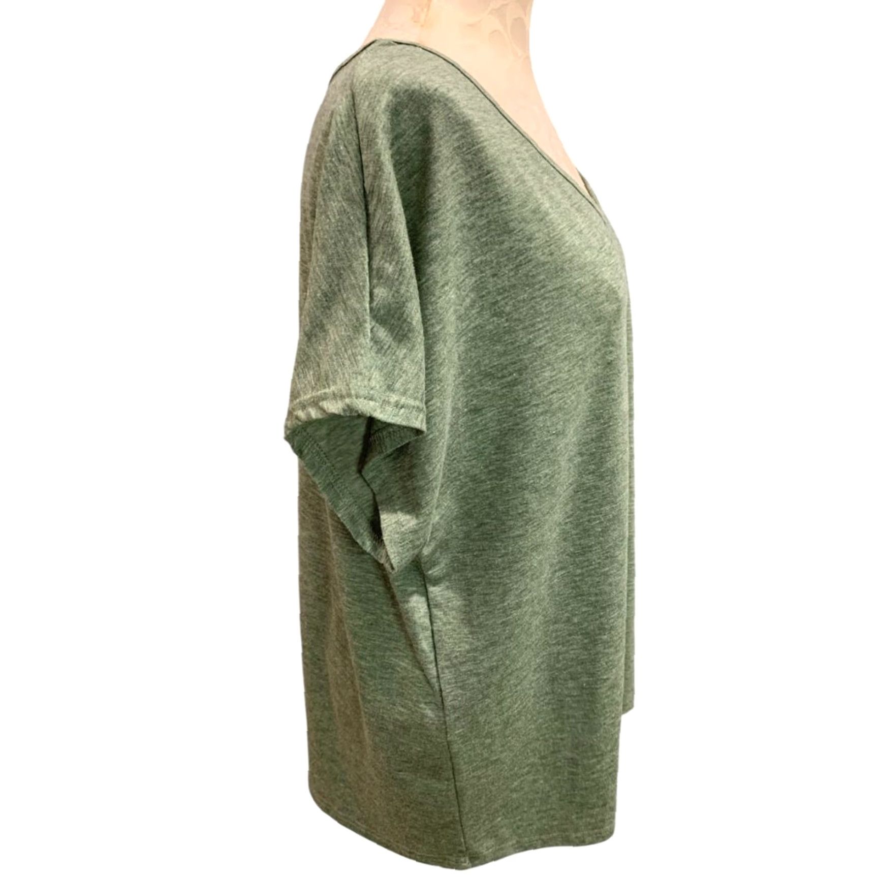 Vintage Size 1XL Womens Green Heathered Tshirt V-Neck Short Sleeve Size XL / US 12-14 / IT 48-50 - 5 Thumbnail