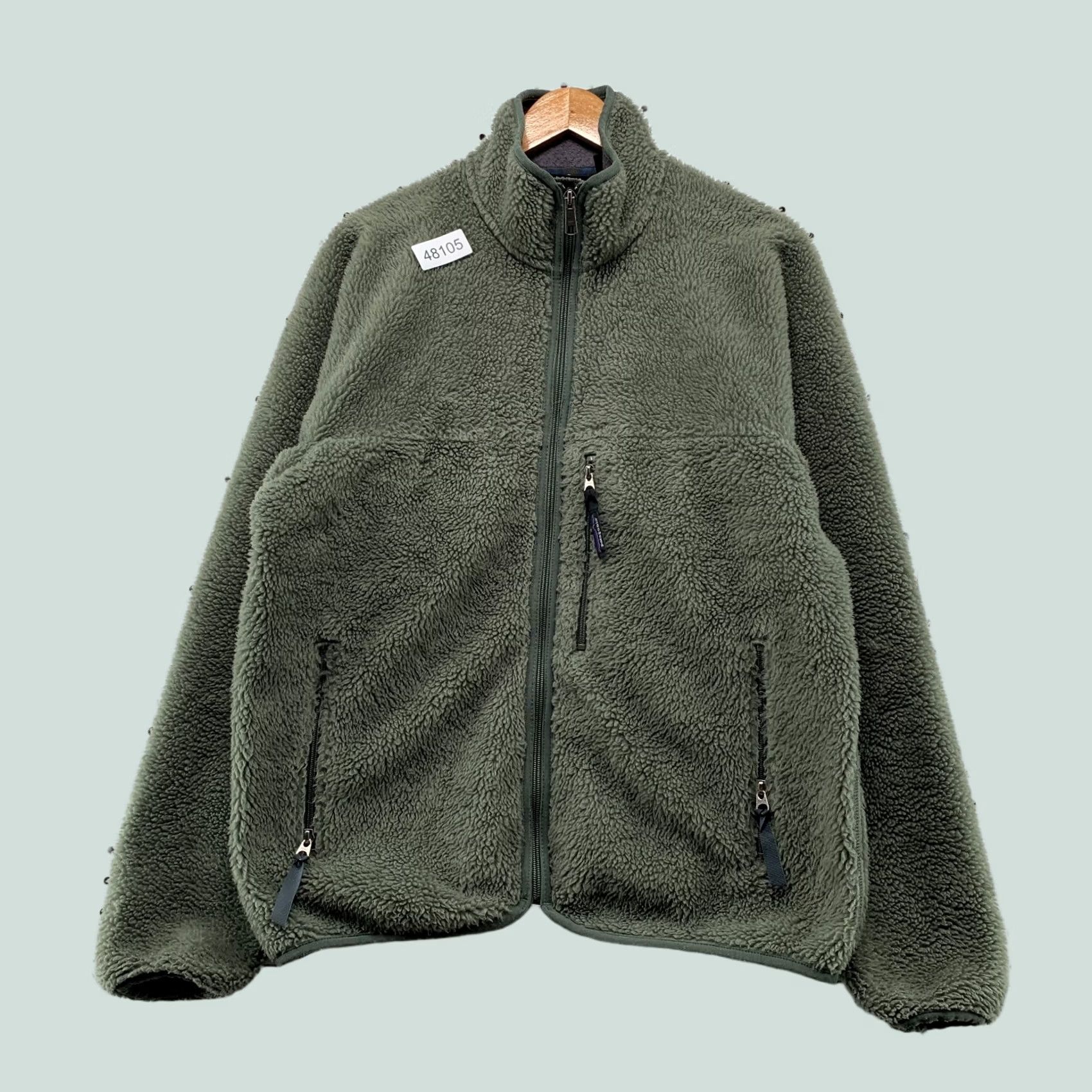 Patagonia VINTAGE Patagonia Synchilla Sherpa Jacket Mens M Army Olive Green Deep Pile Synchilla Size US M / EU 48-50 / 2 - 1 Thumbnail