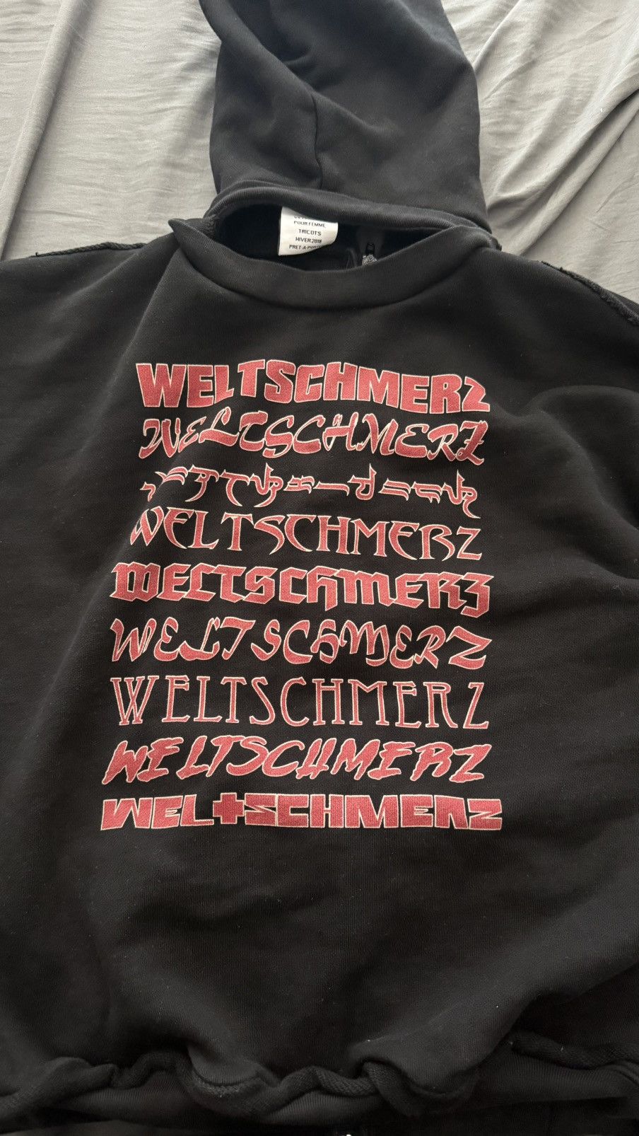 Vetements Vetements Weltschmerz Zip Up Hoodie Bomber Jacket SS17