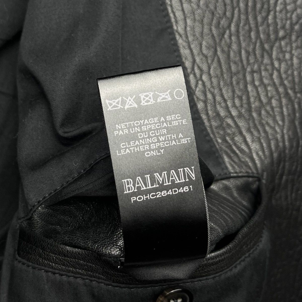 Balmain Balmain men’s Black leather biker jacket 52 luxury Size US L / EU 52-54 / 3 - 8 Thumbnail