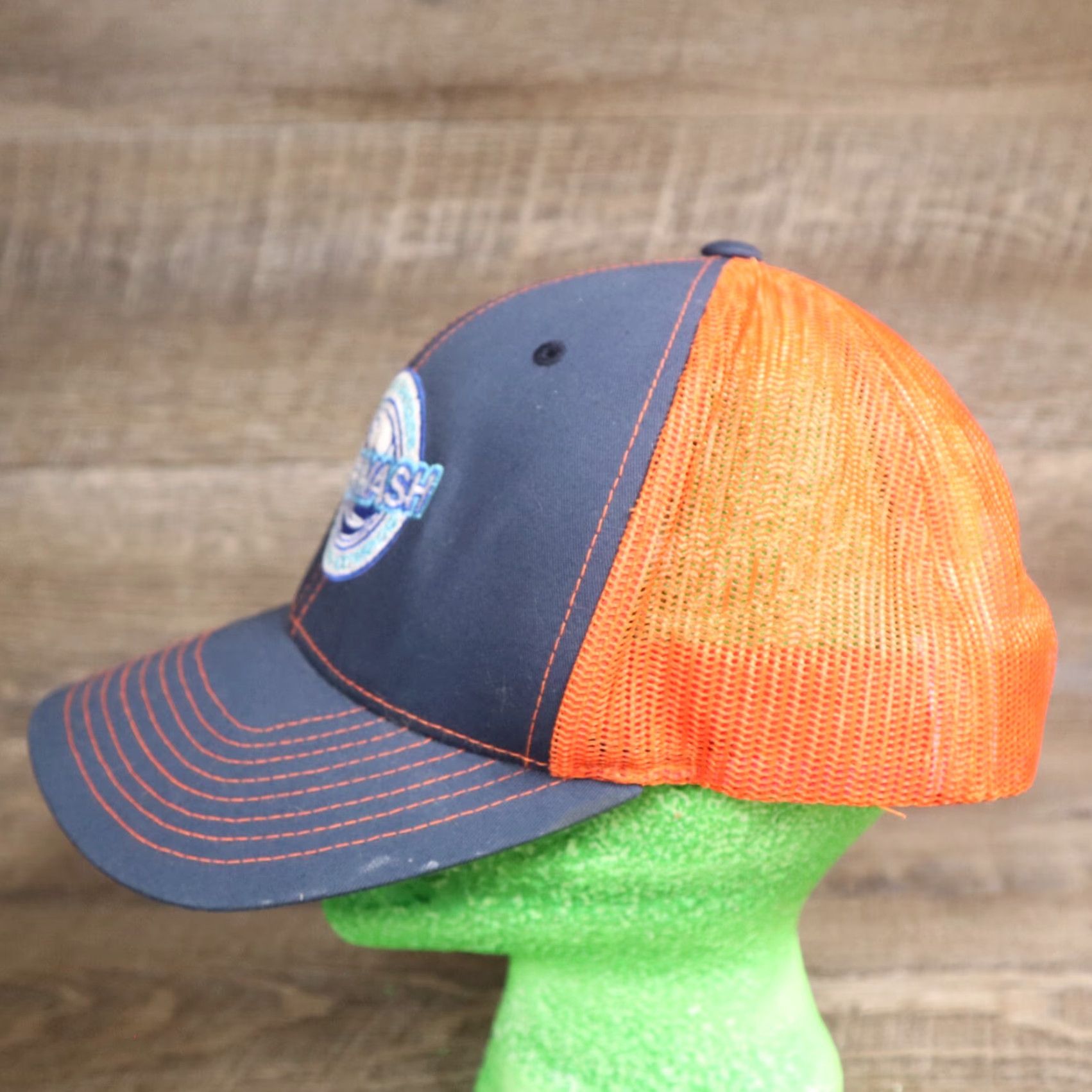 Vintage Shore s Express Car Wash Employee Orange Sewn Patch Baseball Cap Hat Snapback Size ONE SIZE - 5 Thumbnail