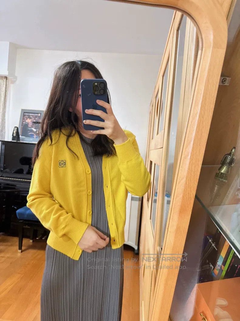 Loewe Loewe Yellow Wool Cardigan Size M / US 6-8 / IT 42-44 - 1 Thumbnail