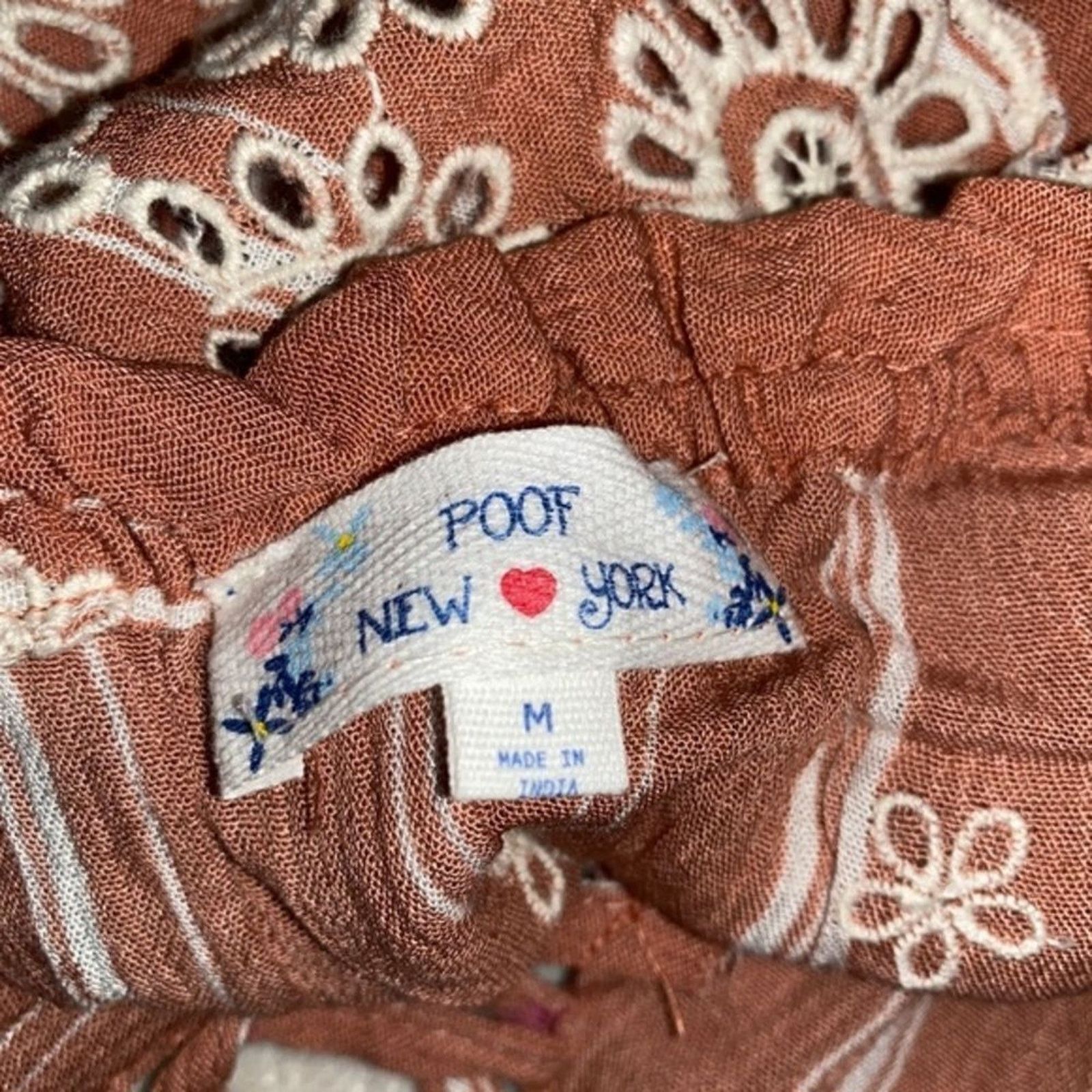 Other Poof New York Coral Crop Top with Cream Lace Detail | Sz M Size M / US 6-8 / IT 42-44 - 3 Thumbnail
