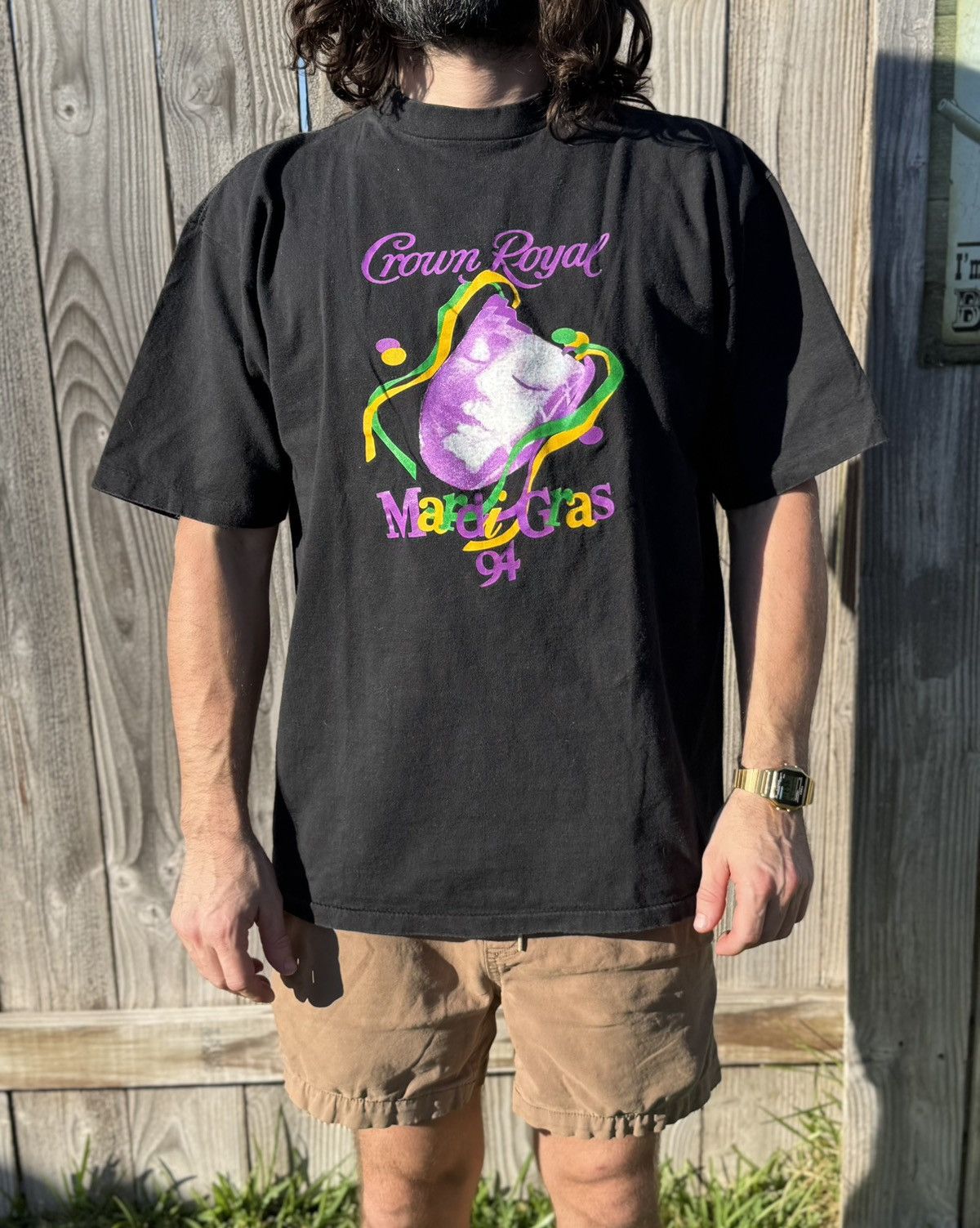 Vintage Vintage 1994 Crown Royal Mardi Gras Shirt Single Stitch XL Size US XL / EU 56 / 4 - 1 Thumbnail