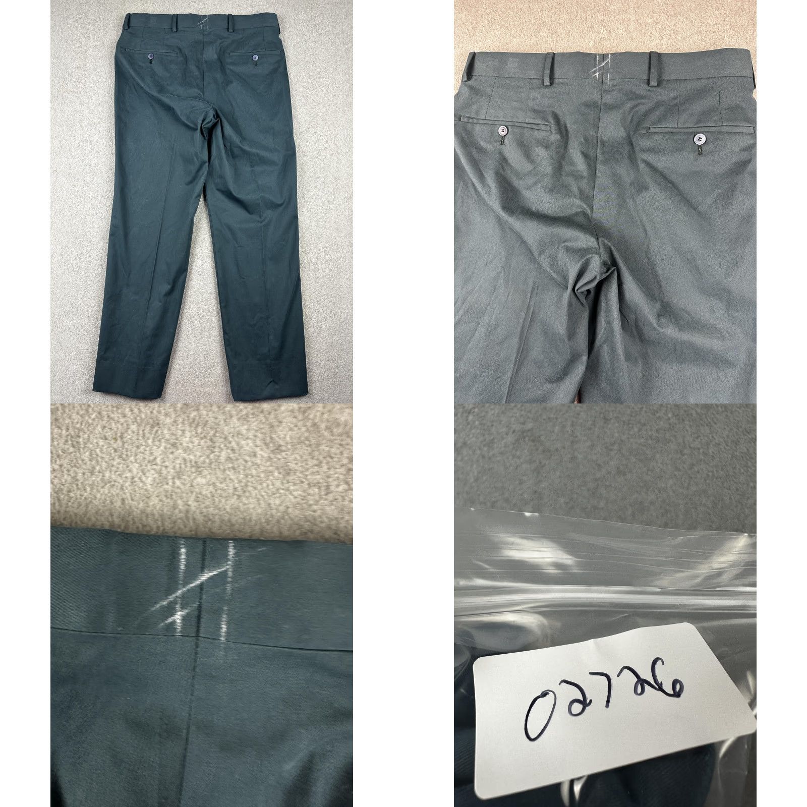 Vintage Samuelsohn Dress Pants Mens 38x32 33x28 Teal Cotton Stretch Flat Front Pockets Business Casual Slacks Canada Mens Size US 33 - 8 Thumbnail