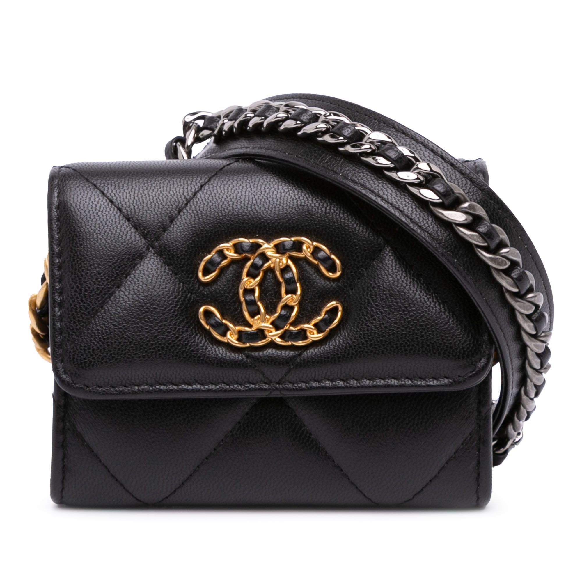 Chanel Chanel Quilted Lambskin 19 Flap Coin Purse With Chain Size ONE SIZE - 1 Thumbnail