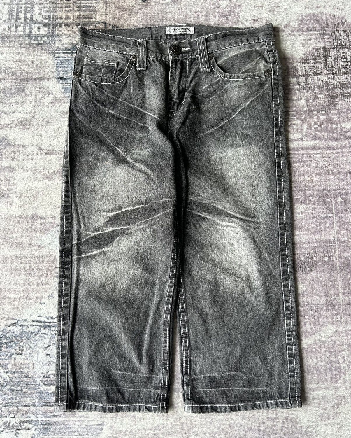 LOWBOX Y2k Lowbox Washed Jeans Size US 31 - 1 Thumbnail