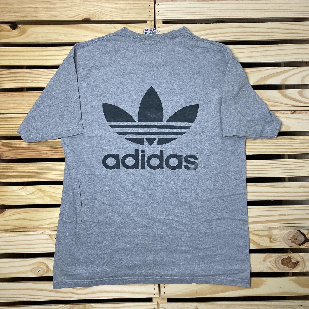 Adidas Vintage Adidas Gray Tee Size Medium Size US M / EU 48-50 / 2 - 2 Thumbnail