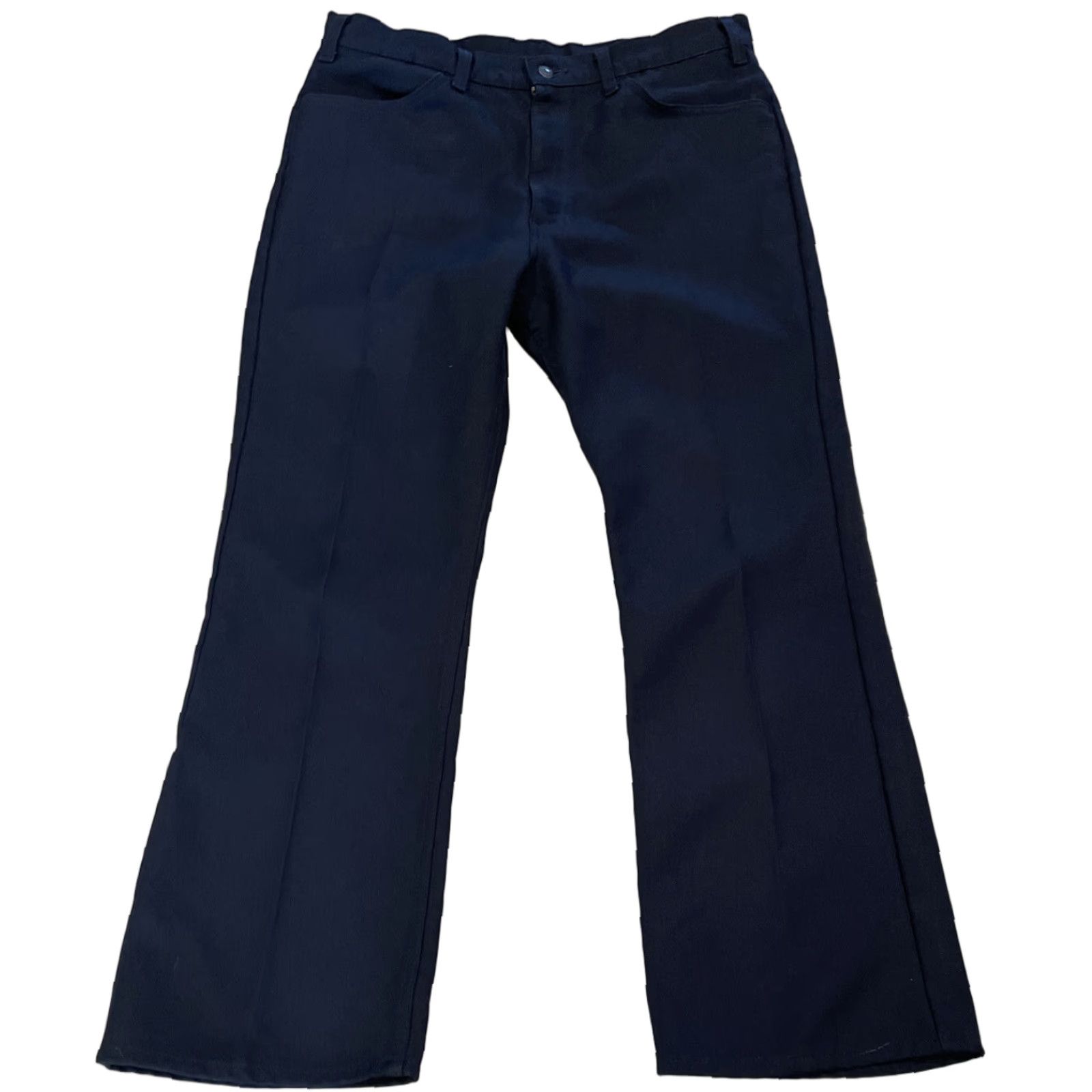 Levi's Vtg 90s Levis Polyester Pants Mens 34x29 Navy Bootcut Black Label Size US 34 / EU 50 - 1 Thumbnail