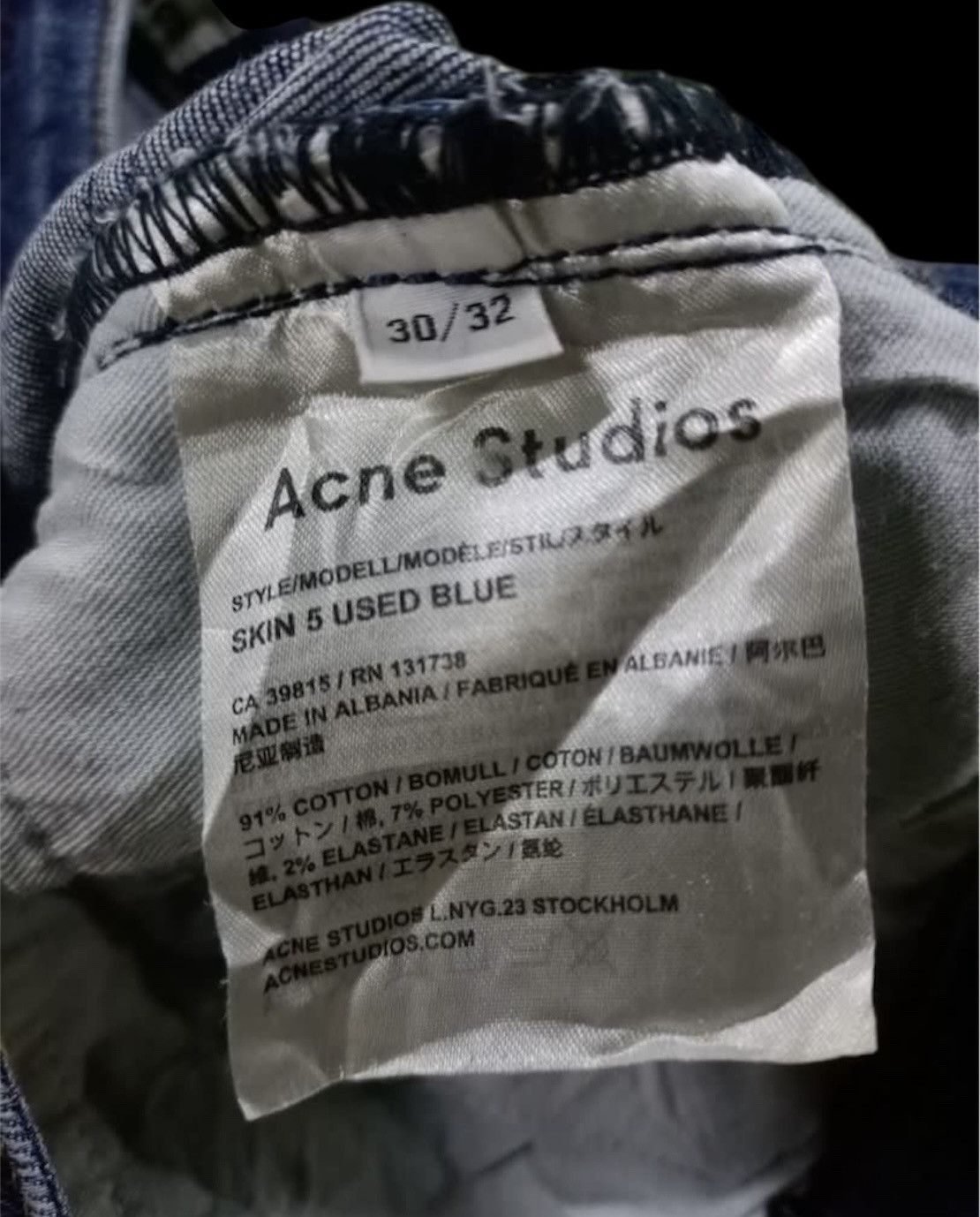 Acne Studios ACNE STUDIO SLIM FIT DENIM x STYLE SKIN 5 USED BLUE Size 30" / US 8 / IT 44 - 10 Thumbnail
