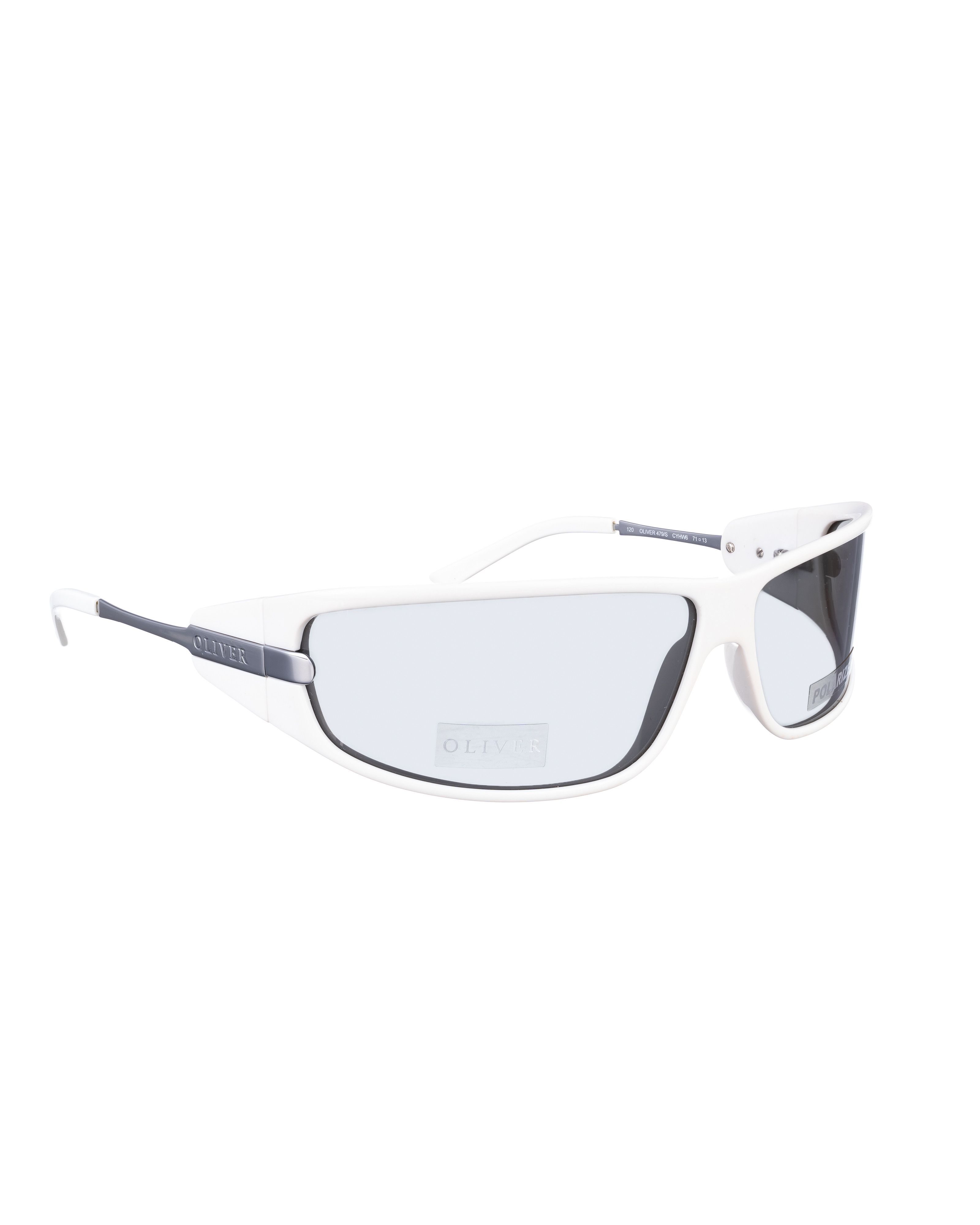 Valentino Oliver by Valentino 90s White Plastic Wraparound Sunglasses Size ONE SIZE - 1 Thumbnail