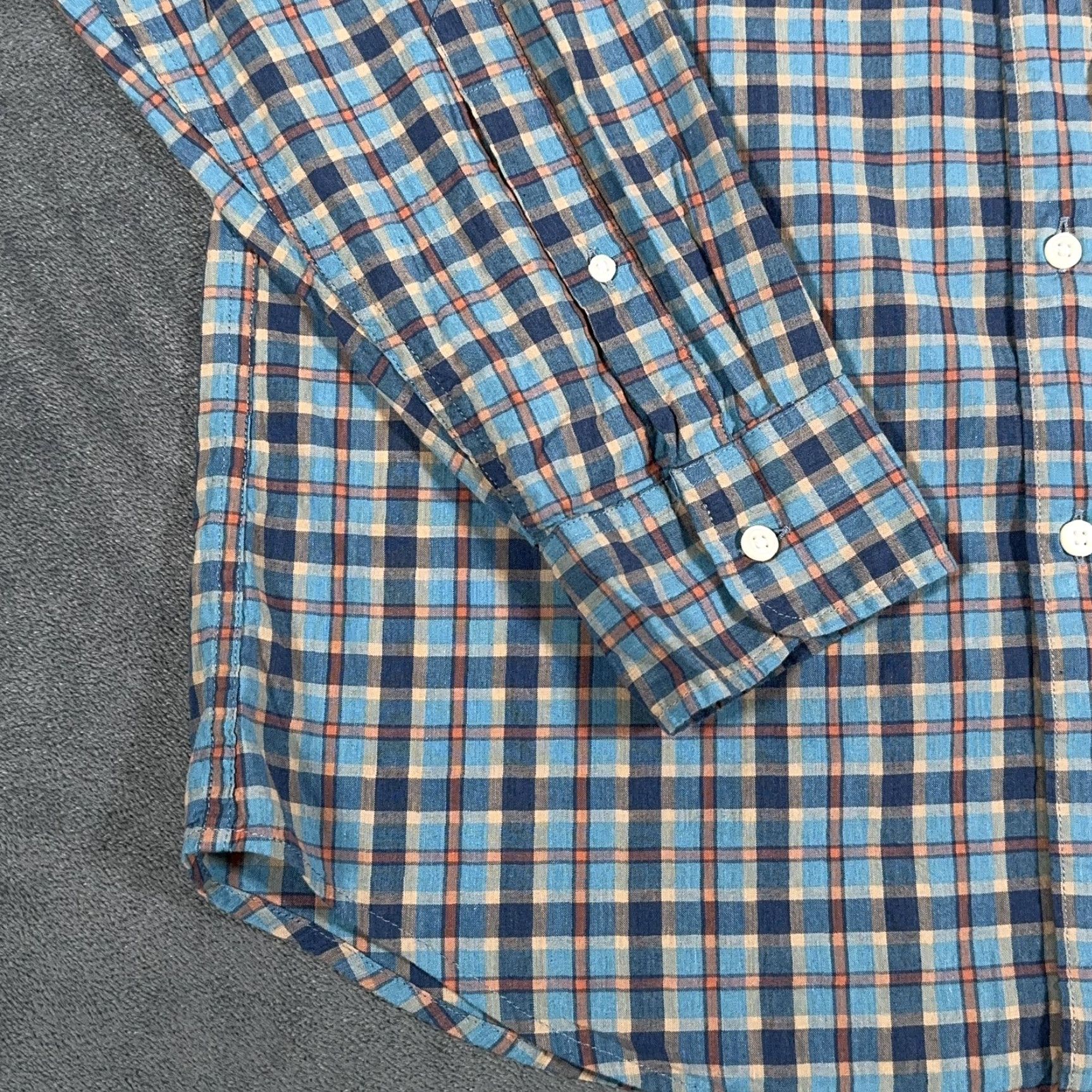 J.Crew VINTAGE J.CREW Shirt Mens Medium Blue Plaid Slim Stretch Button-Down Casual Size US M / EU 48-50 / 2 - 4 Thumbnail