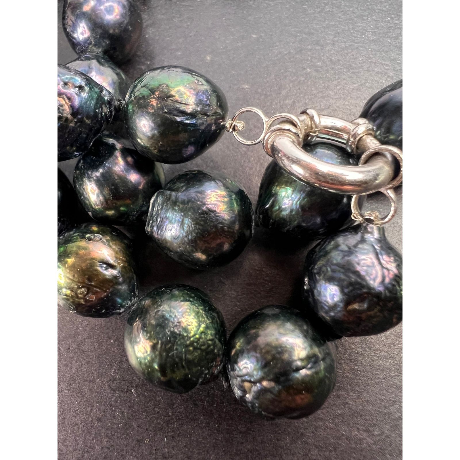 Other 13mm Cultured black pearl 22 inch necklace with 925 clasp Size ONE SIZE - 10 Thumbnail