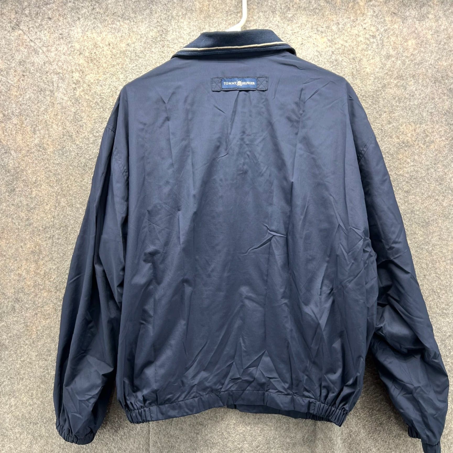 Tommy Hilfiger VINTAGE Tommy Hilfiger Bomber Jacket Mens Medium Blue Navy Full Zip 90s Jacket Size US M / EU 48-50 / 2 - 2 Thumbnail