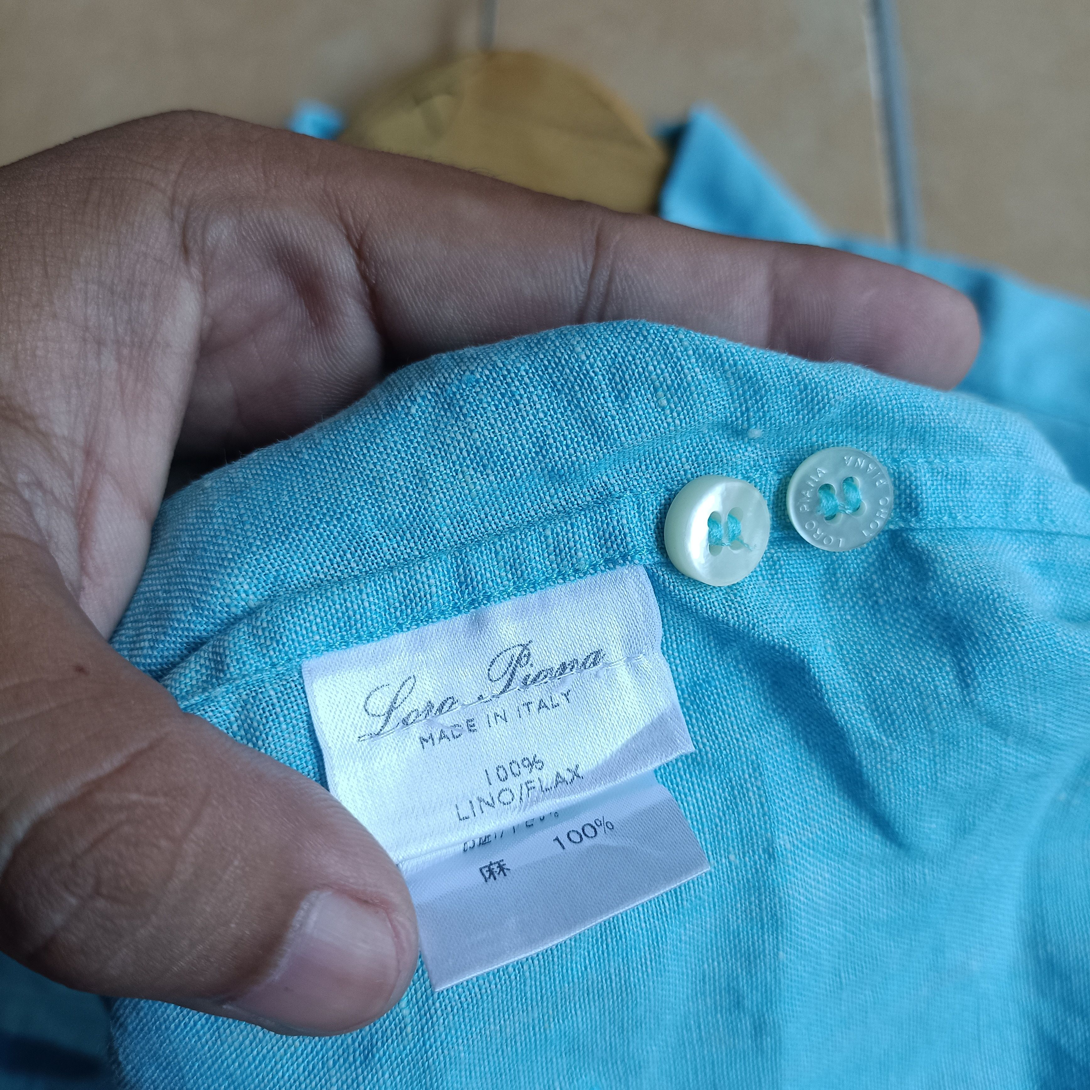 Loro Piana Loro Piana Lino Flax Ocean Blue Shirt Size US L / EU 52-54 / 3 - 9 Thumbnail