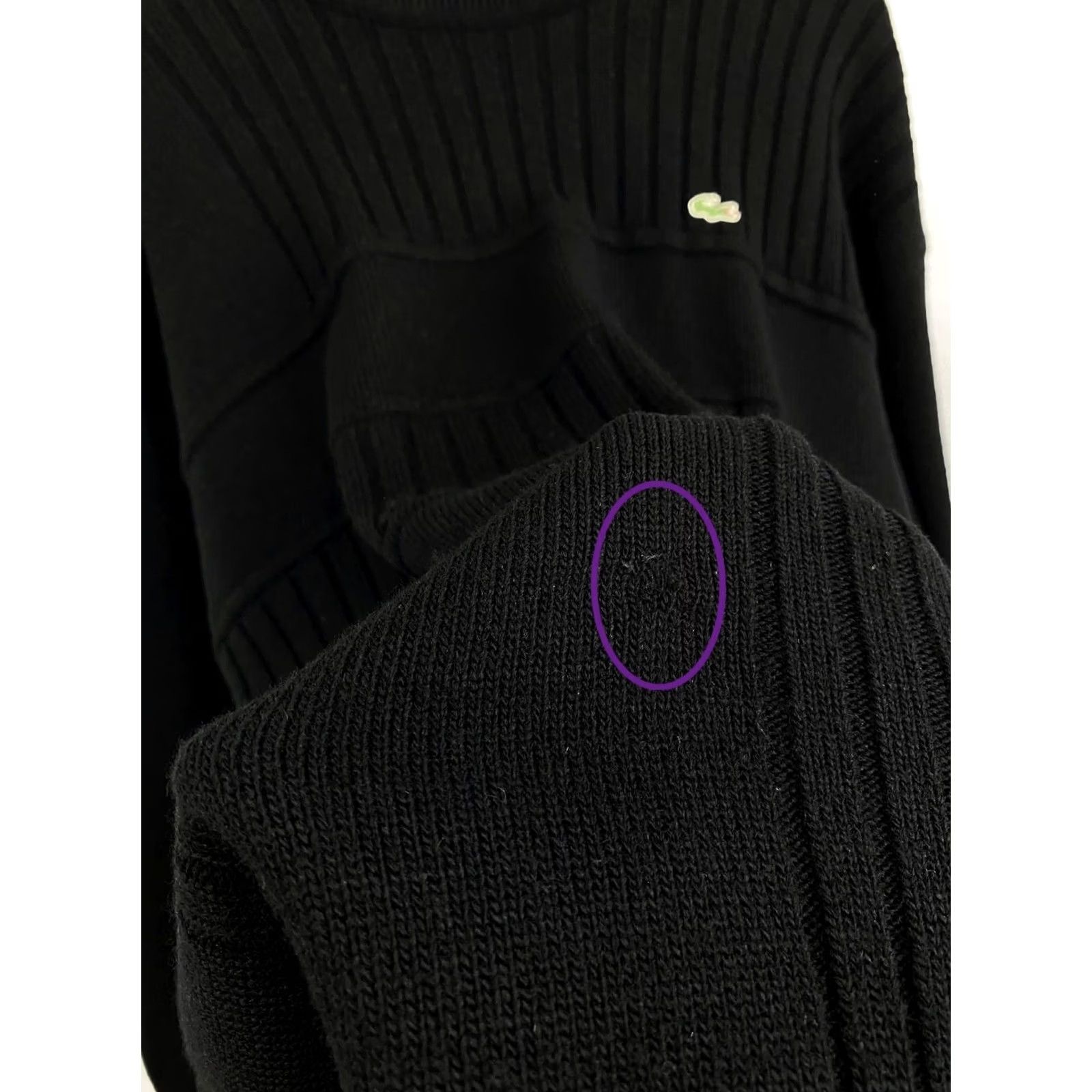 Lacoste VINTAGE Lacoste Sweater Mens XL Wool 90s Black Pullover Asymmetrical France 64 cm Chest 66 cm Length 63 cm Shoulders 52 cm Sleeve Length Size US XL / EU 56 / 4 - 8 Thumbnail