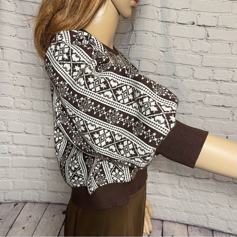 Other NWT New $165 Le Civique Knit 3/4 Puff Sleeve Brown Sweater Size M / US 6-8 / IT 42-44 - 9 Thumbnail