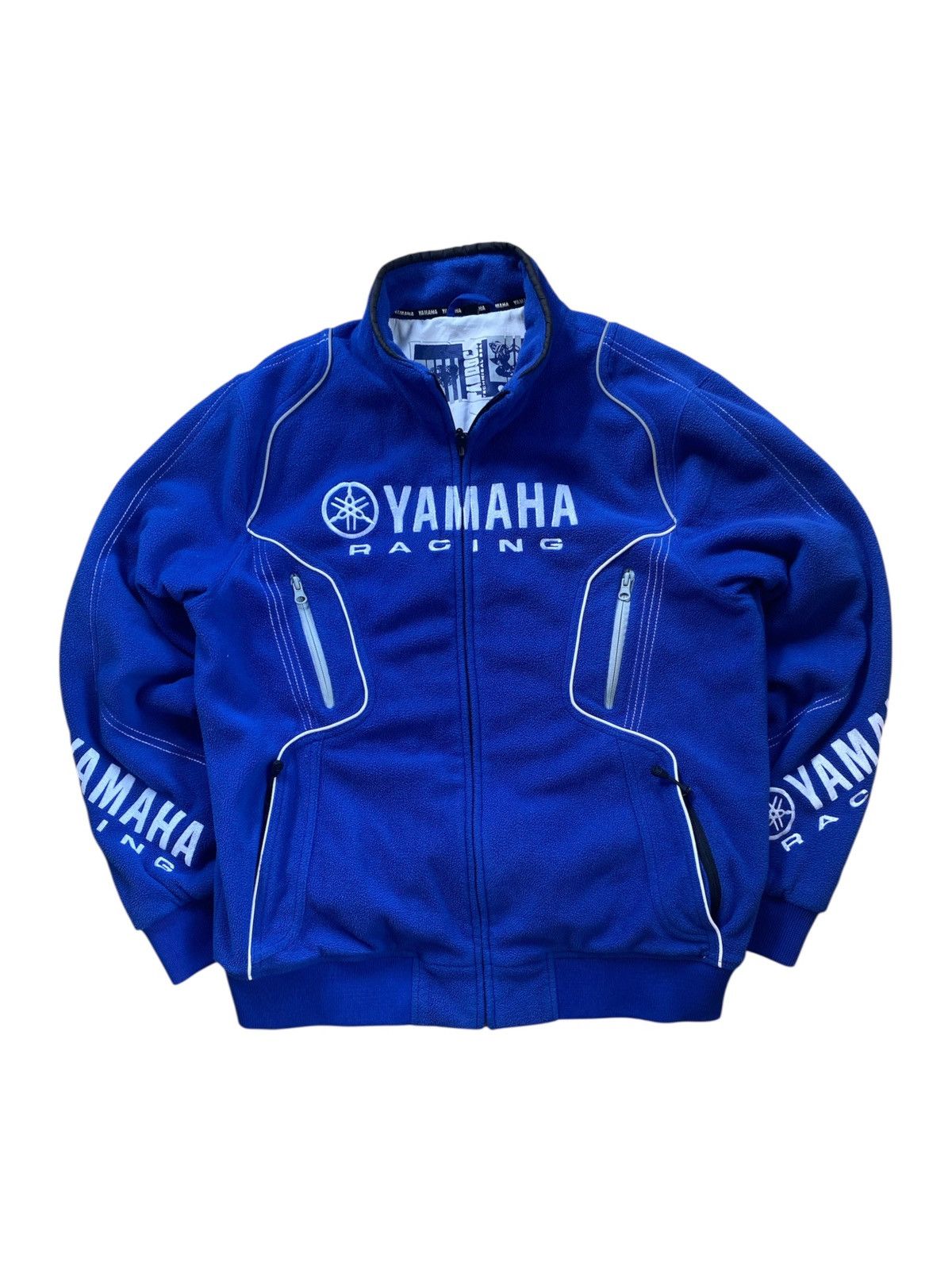 Moto Gp Yamaha Racing Jacket Blue Giacca Pelle Giacca Moto Yamaha
