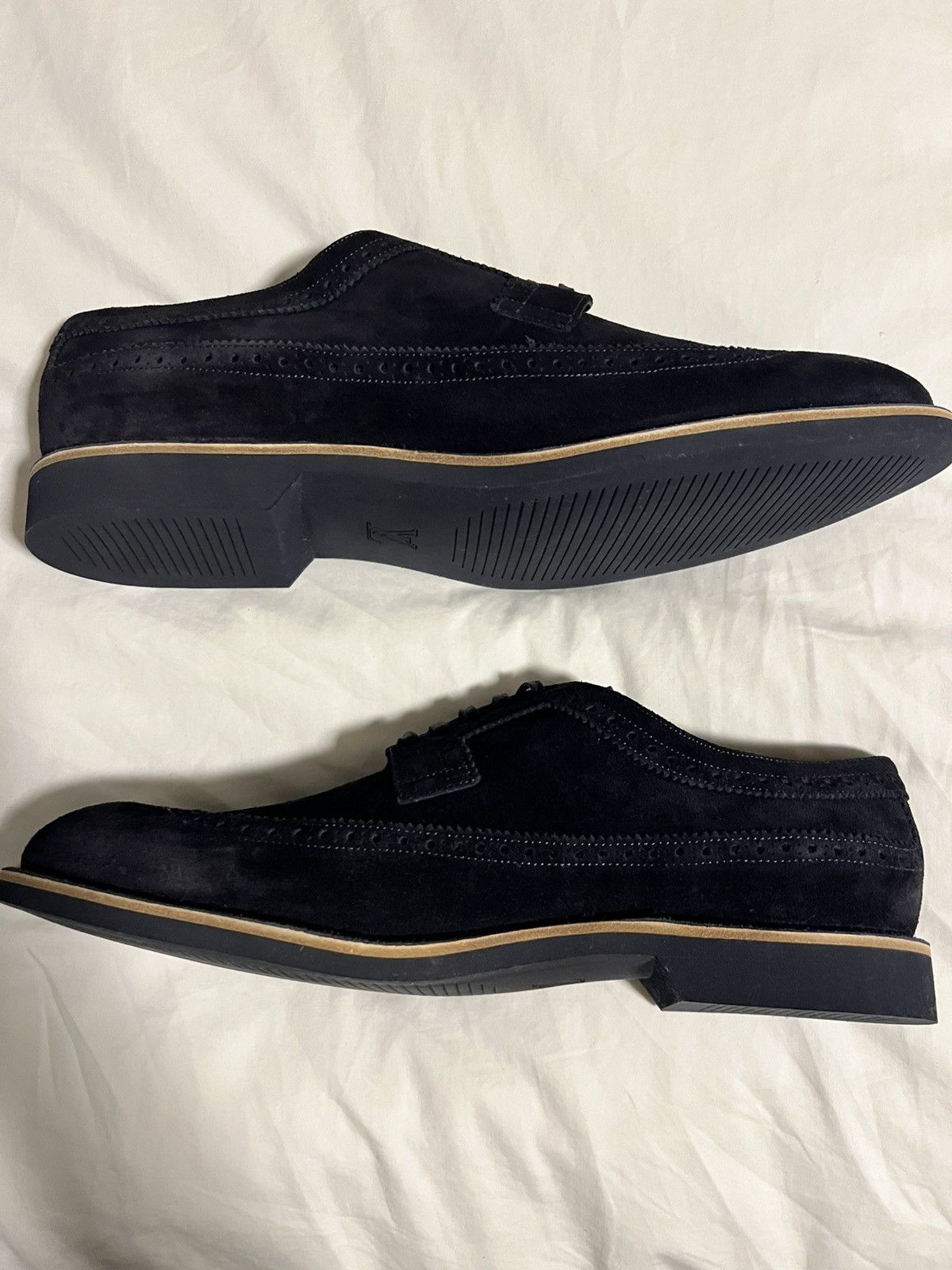 Louis Vuitton Louis Vuitton Dark Blue Suede Derby Dress Shoes Size 10USMen Size US 10 / EU 43 - 2 Thumbnail