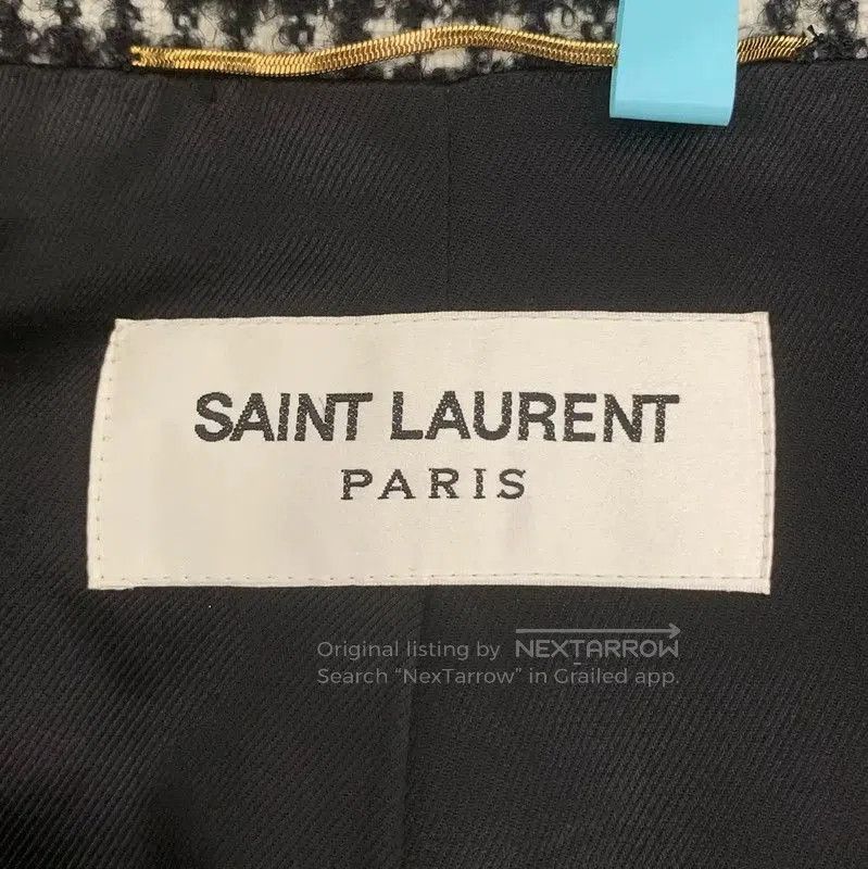 Yves Saint Laurent YSL Color-Block Wool Blend Women's Coat . Size XS / US 0-2 / IT 36-38 - 6 Thumbnail