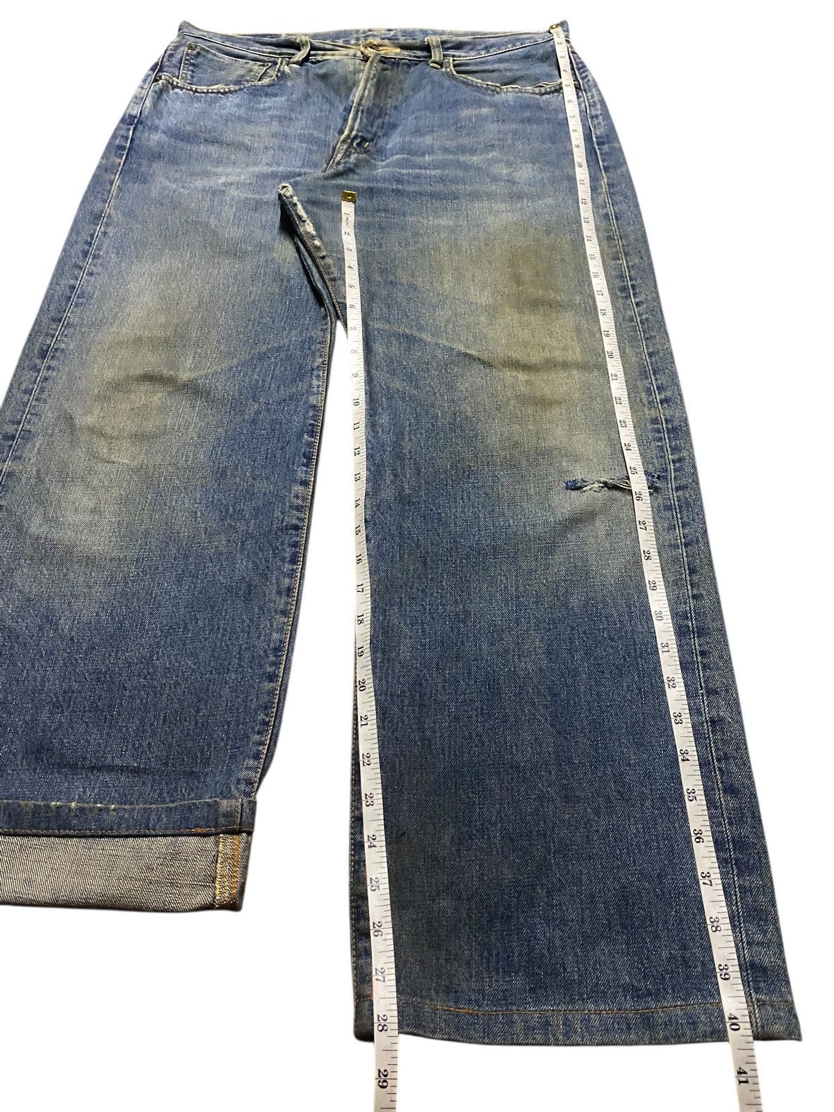 Edwin Vintage Japanese Edwin 505 Mud Wash Selvedge Loose Jeans Size US 36 / EU 52 - 15 Thumbnail