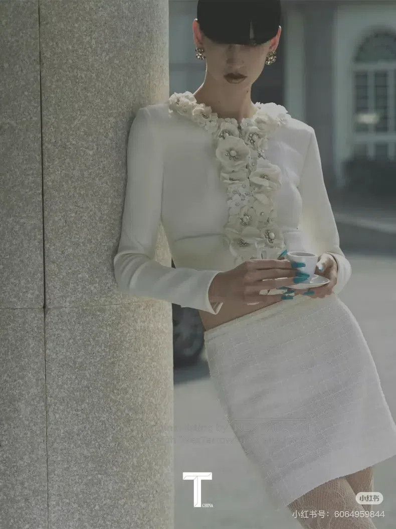 Chanel Chanel Milky white woven twill tweed skirt Size 24" / US 00 / IT 34 - 8 Thumbnail