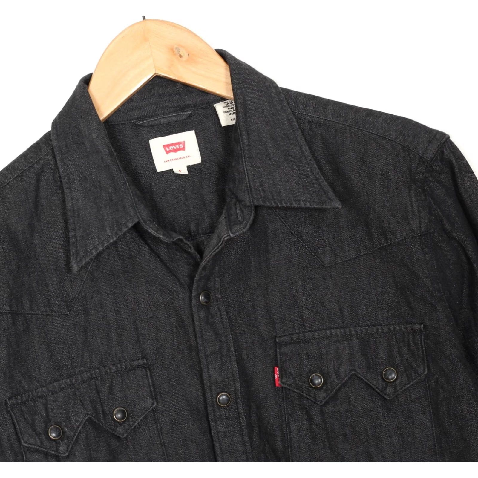 Levi's VINTAGE Levi’s Sawtooth Western Denim Shirt Men S Long Sleeve Grey VR2279 Size US S / EU 44-46 / 1 - 2 Thumbnail