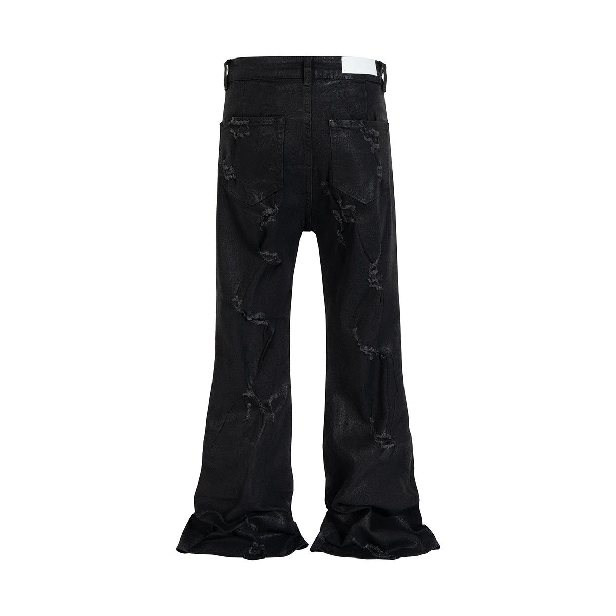 Japanese Brand × Jean High Street Ripped Damaged Coatted Wax Baggy Flare Size US 32 / EU 48 - 5 Thumbnail