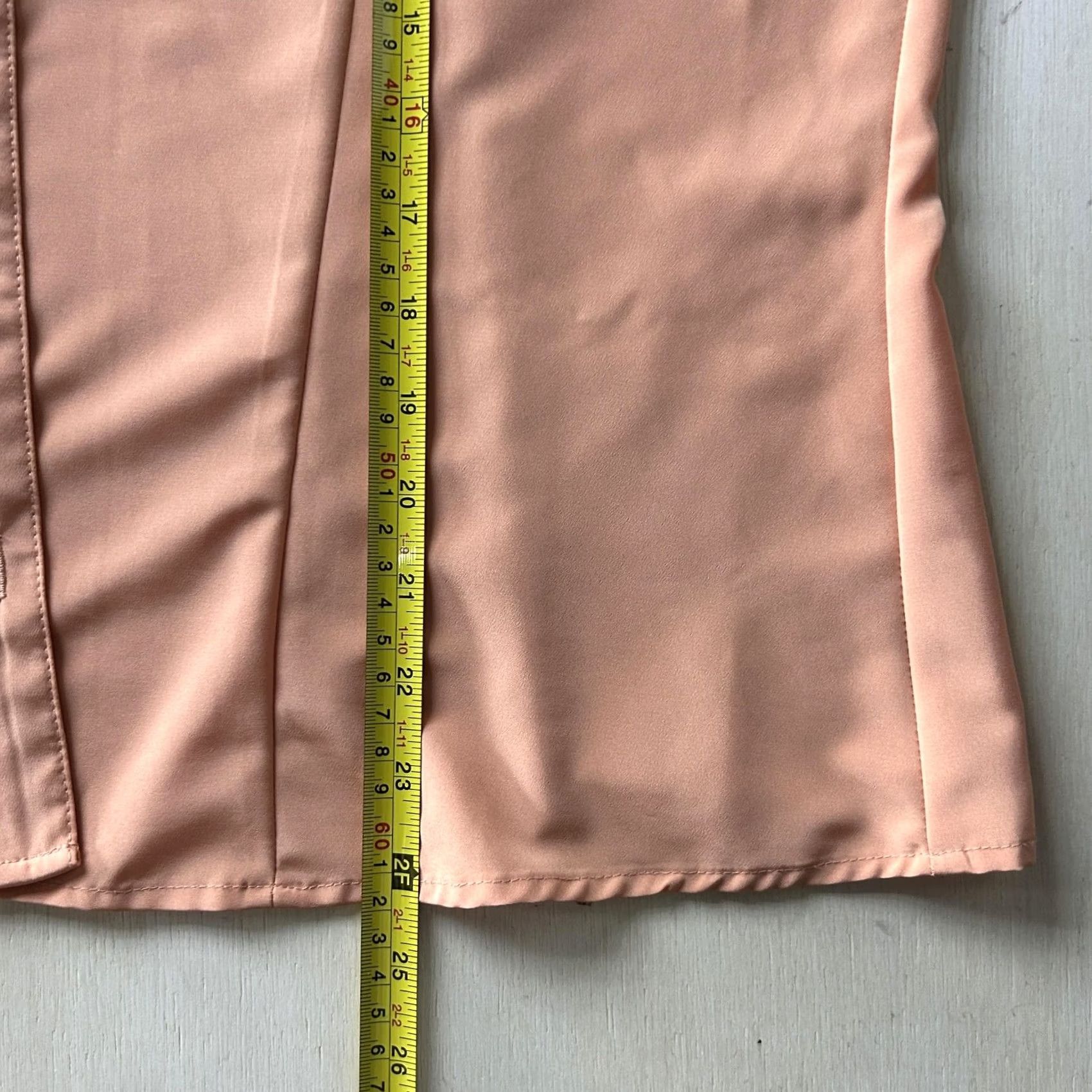 Vintage Vintage Womens Medium Orange Solid Collared Long Sleeve Button-Up Top Blouse Size M / US 6-8 / IT 42-44 - 4 Thumbnail