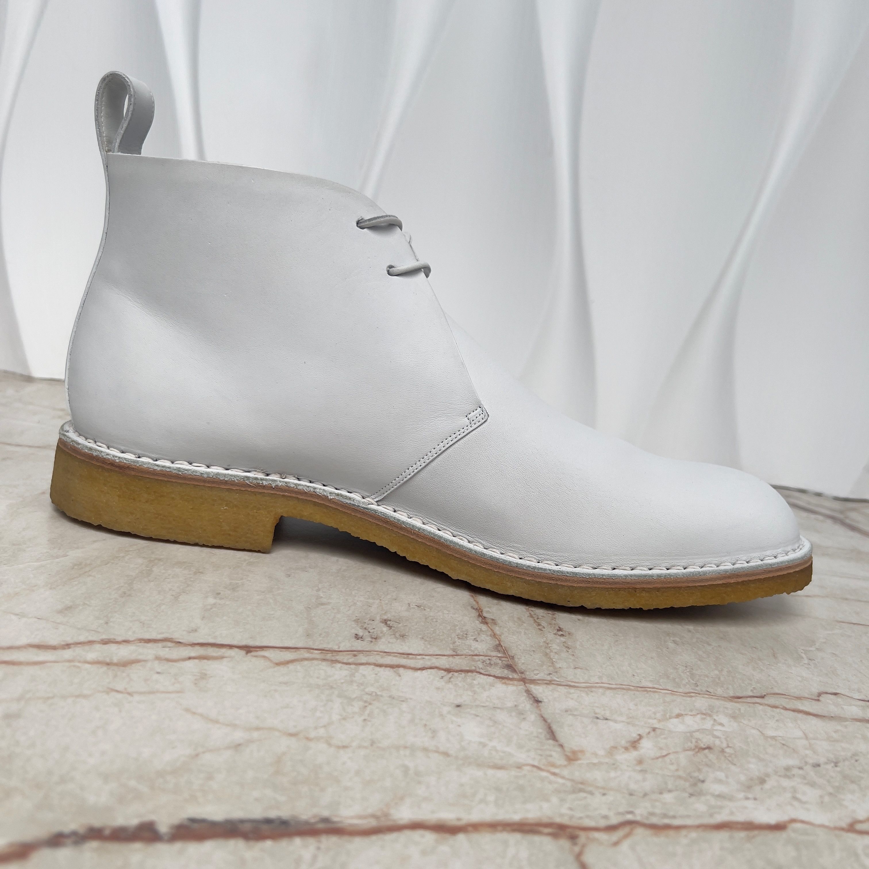 Louis Vuitton Chukka Desert Boots White Leather Size US 10.5 / EU 43-44 - 7 Thumbnail
