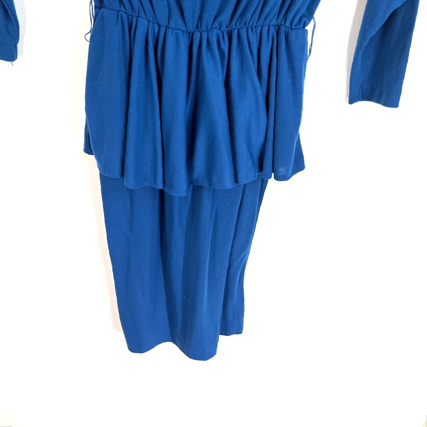 Vintage VINTAGE Halmode Dress Women Size 16W Blue Pleated Peplum Drop Waist Knee-Length Womans Size XXL / US 16-18 / IT 52-54 - 4 Thumbnail