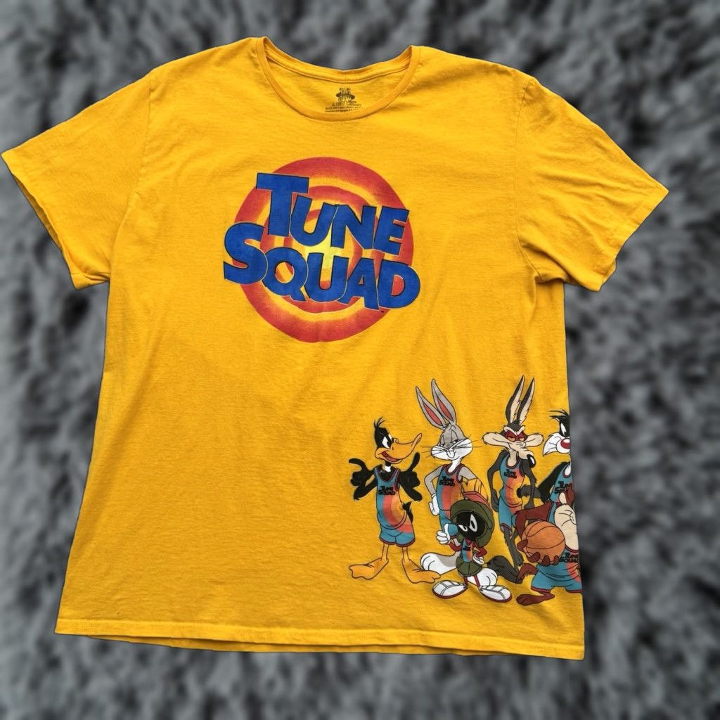 Vintage Space Jam Tune Squad T-shirt Adult XL New Legacy Bugs Bunny Taz Yellow Cartoon Movie Space Mens Short Sleeve Shirt 90s? Size US XL / EU 56 / 4 - 1 Thumbnail