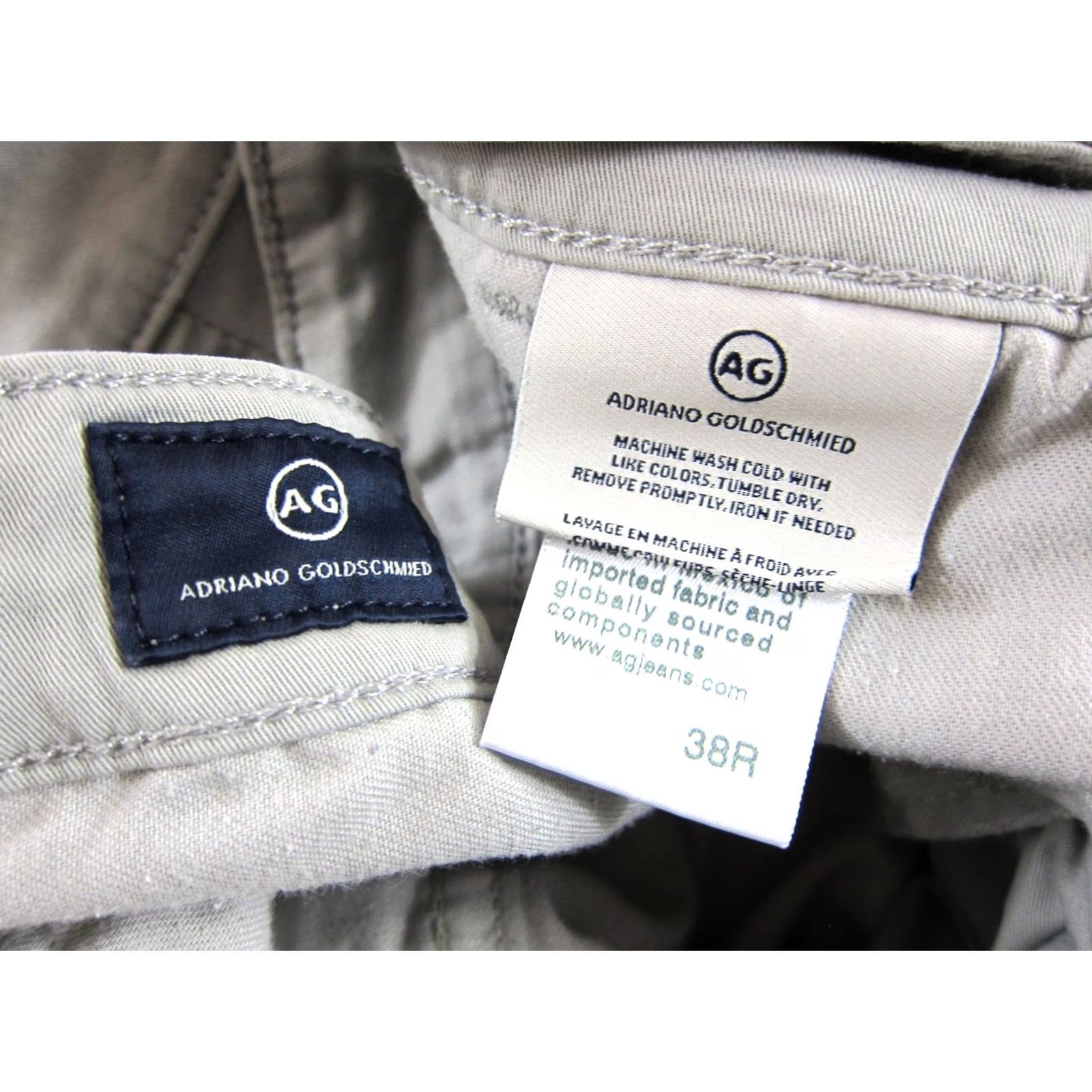 Griffin AG Adriano Goldschmied Griffin Shorts Men 38R Grey Cotton Stretch Chino Flat Front Casual Workwear Size US 38 / EU 54 - 4 Thumbnail