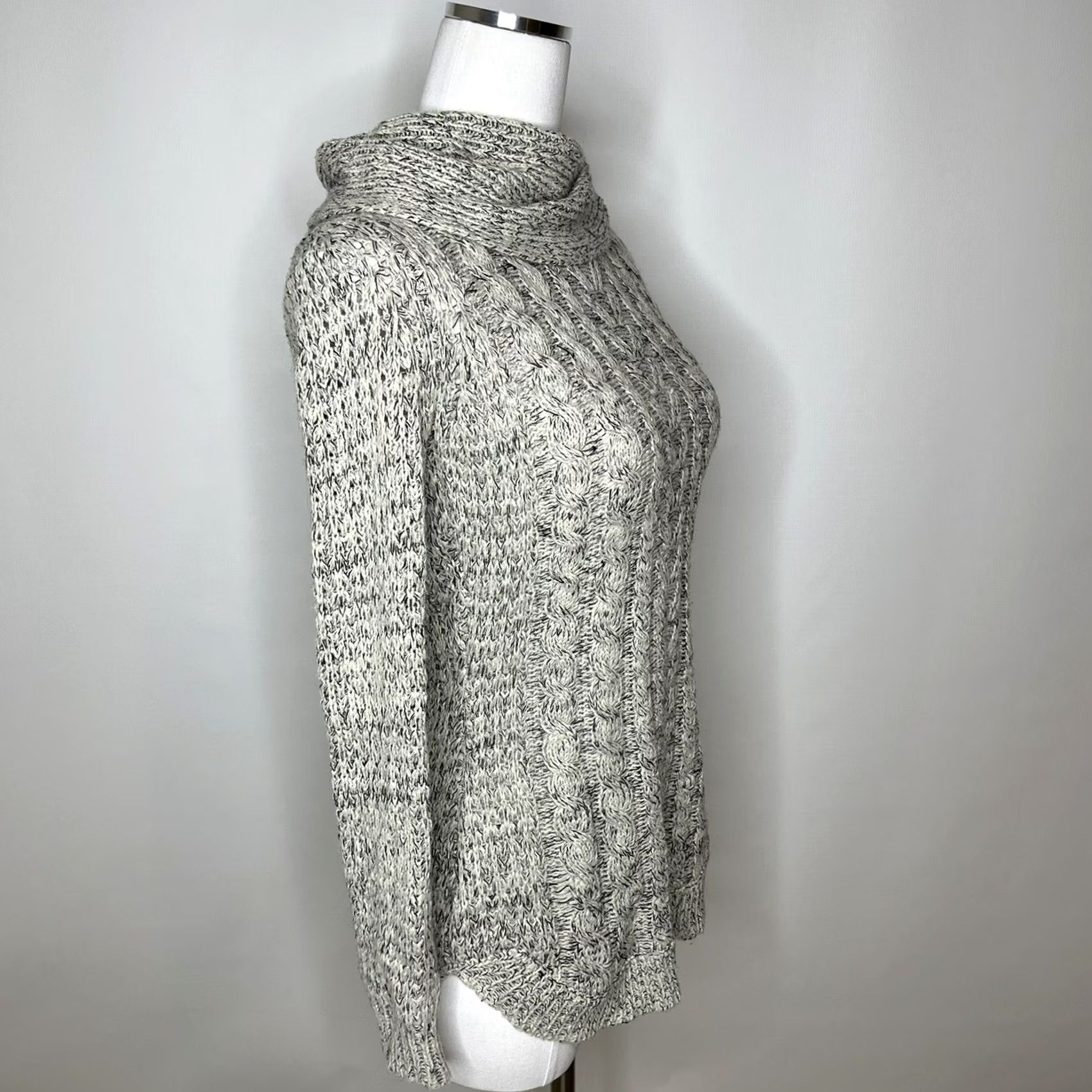 Off-White RD Style Sweater L/S Harriette Cowl Neck Small Off-White Black Womens Knit Tunic Regular Size S Size S / US 4 / IT 40 - 2 Thumbnail