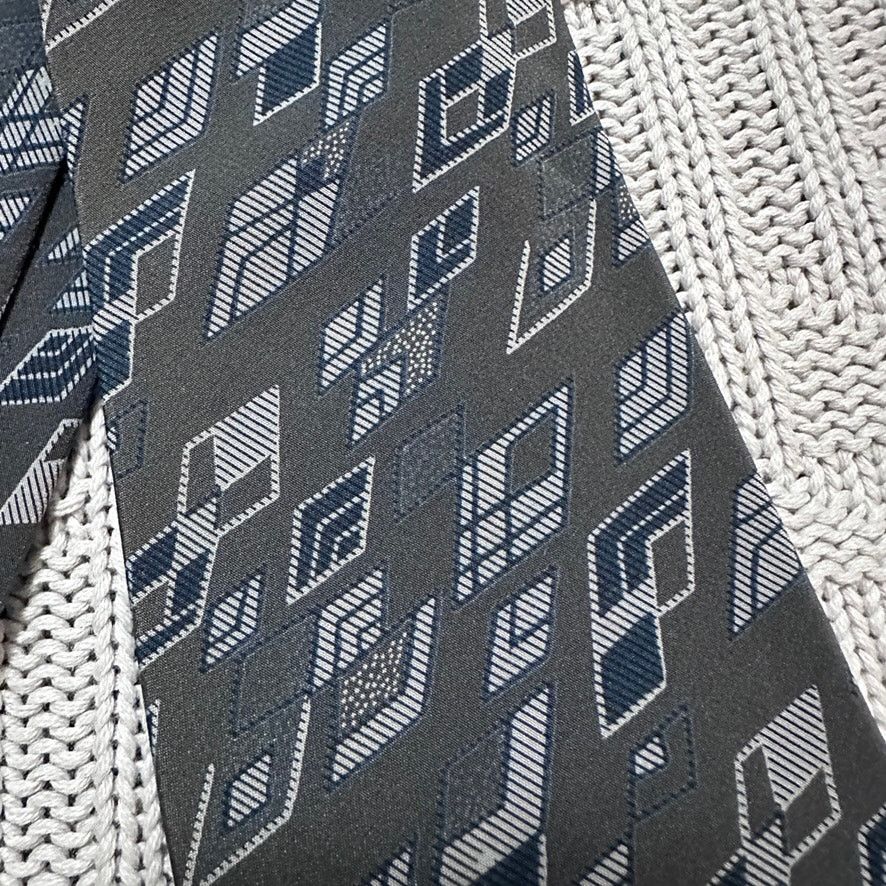 Vintage Vintage Fumagalli's gray abstract diamond silk tie Size ONE SIZE - 2 Thumbnail